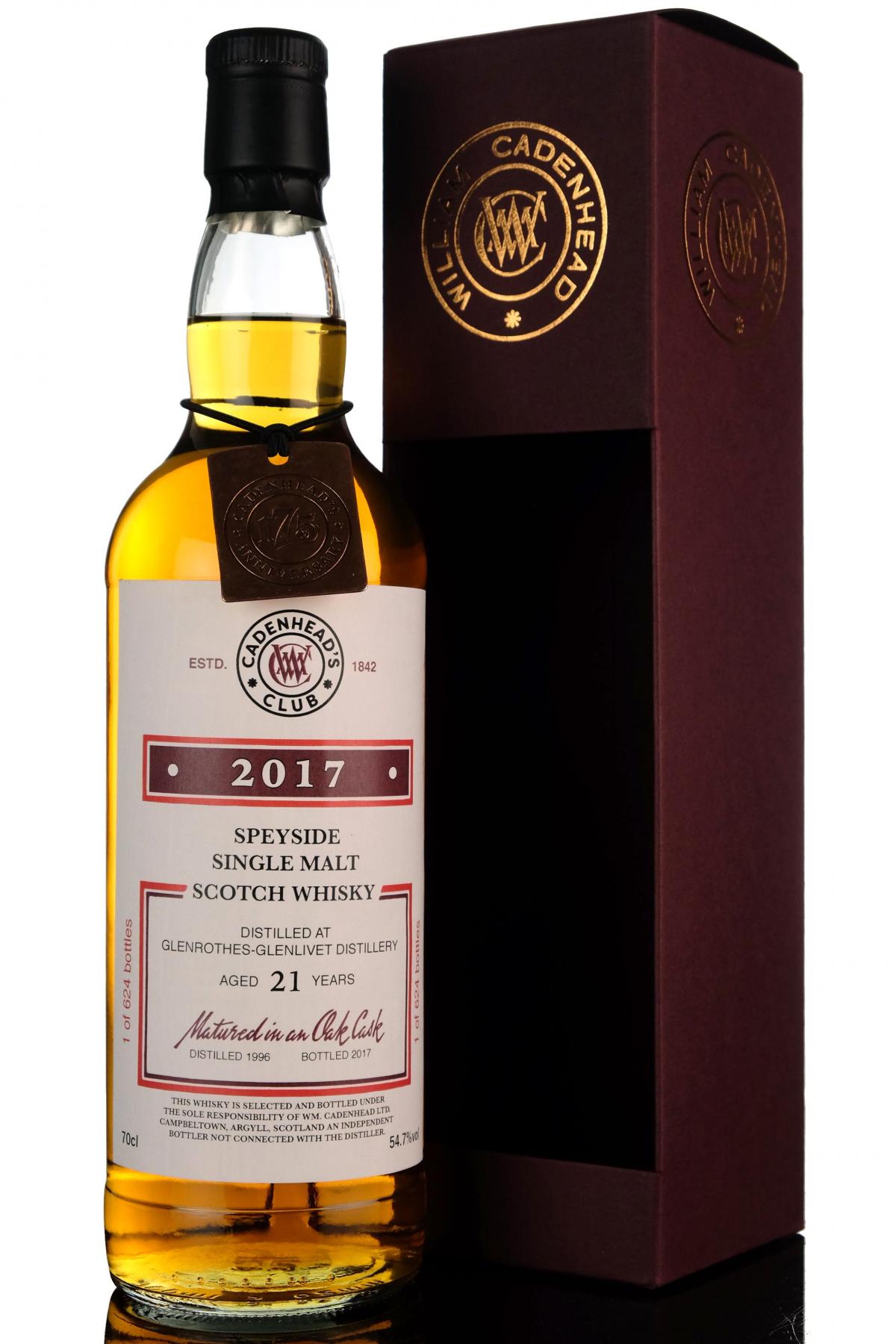 Glenrothes 1996-2017 - 21 Year Old - Cadenheads Club - 175th Anniversary