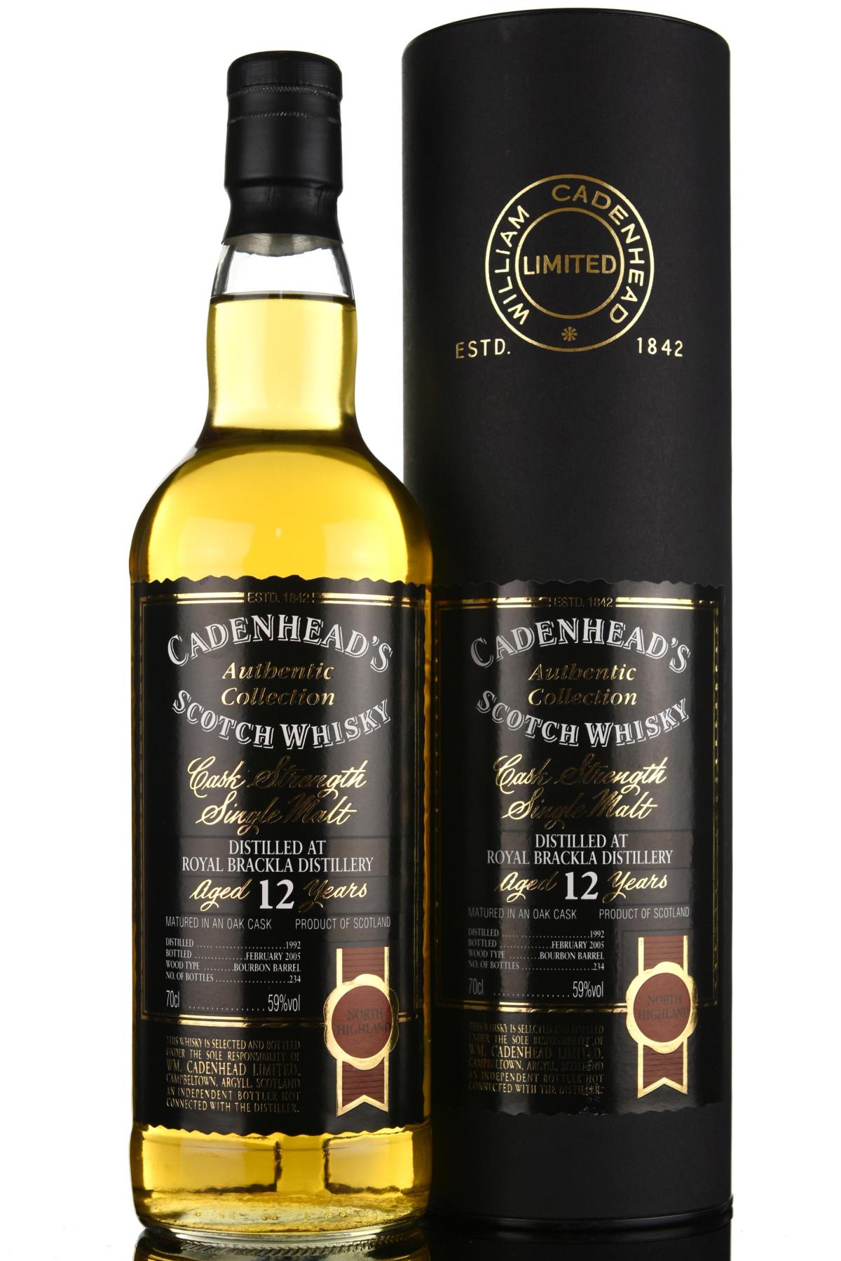 Royal Brackla 1992-2005 - 12 Year Old - Cadenheads Authentic Collection