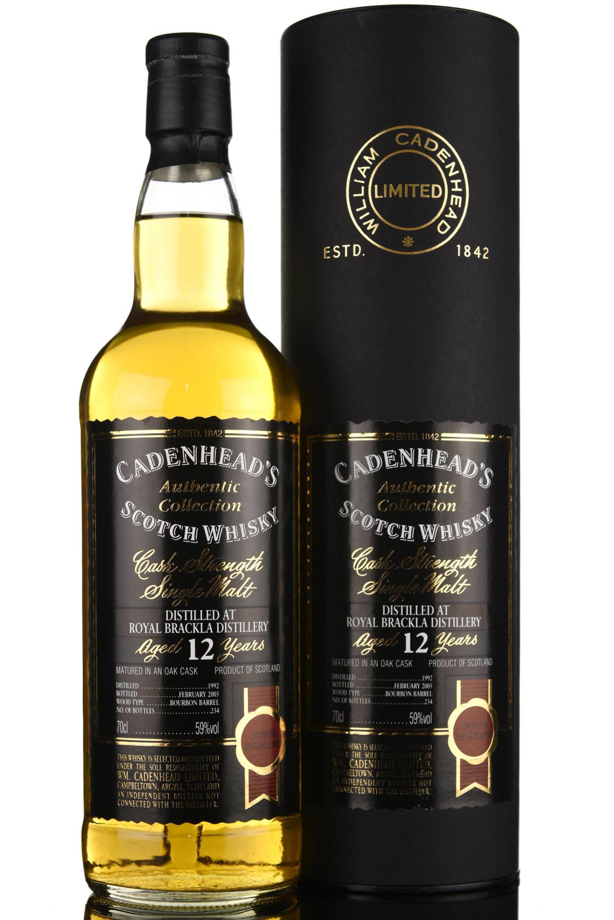 Royal Brackla 1992-2005 - 12 Year Old - Cadenheads Authentic Collection
