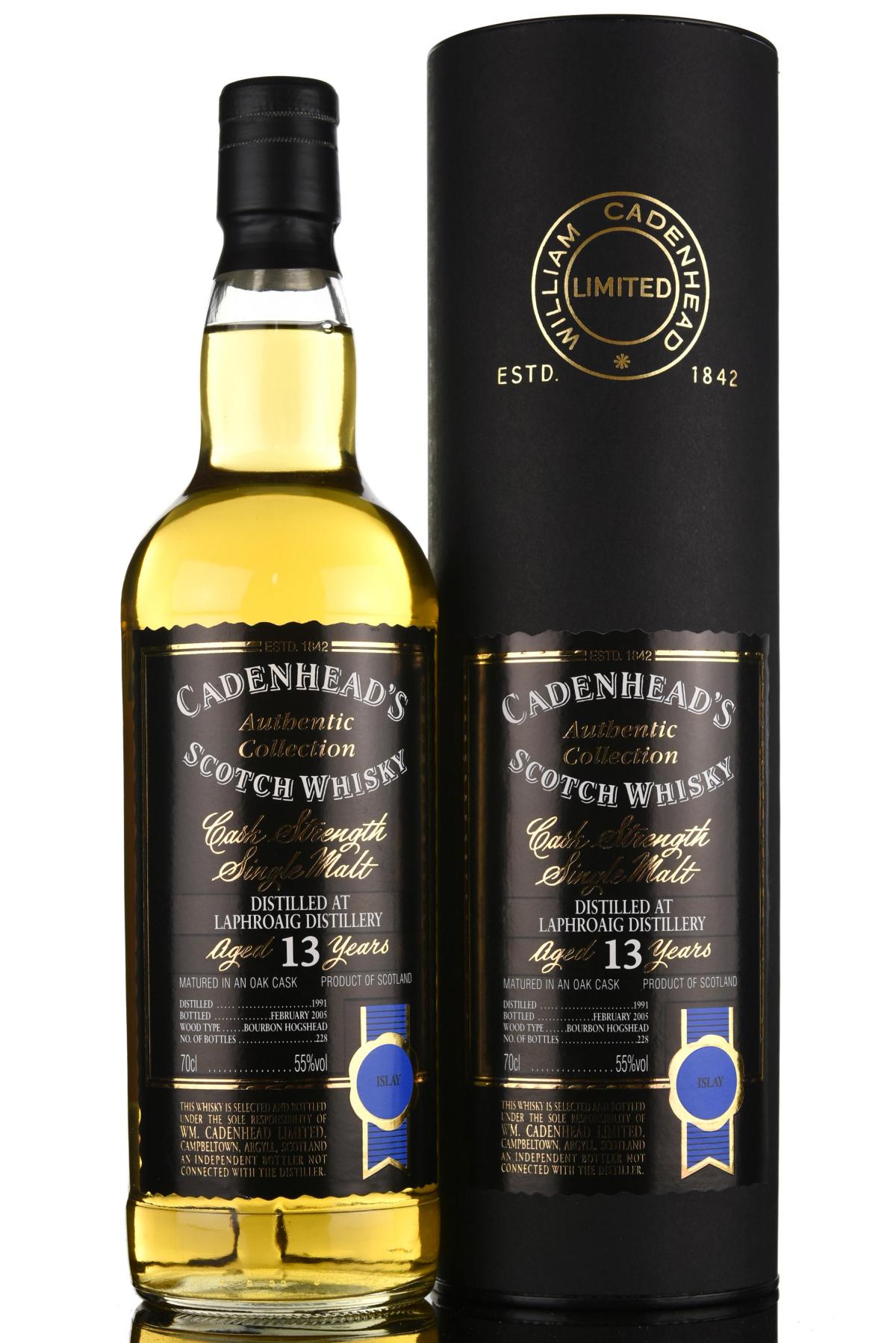 Laphroaig 1991-2005 - 13 Year Old - Cadenheads Authentic Collection