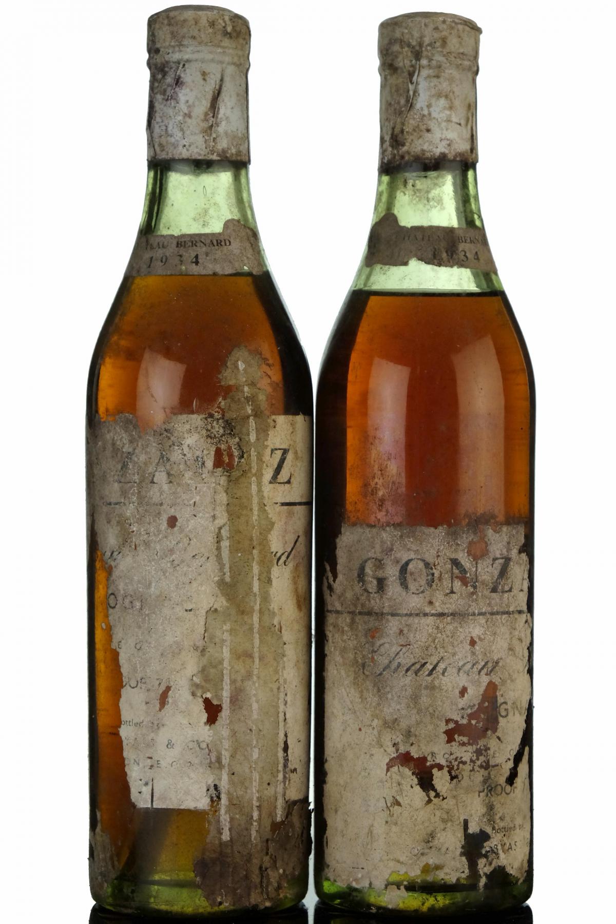 2 x Gonzalez Chateau Bernard 1934 Cognac - Half Bottles