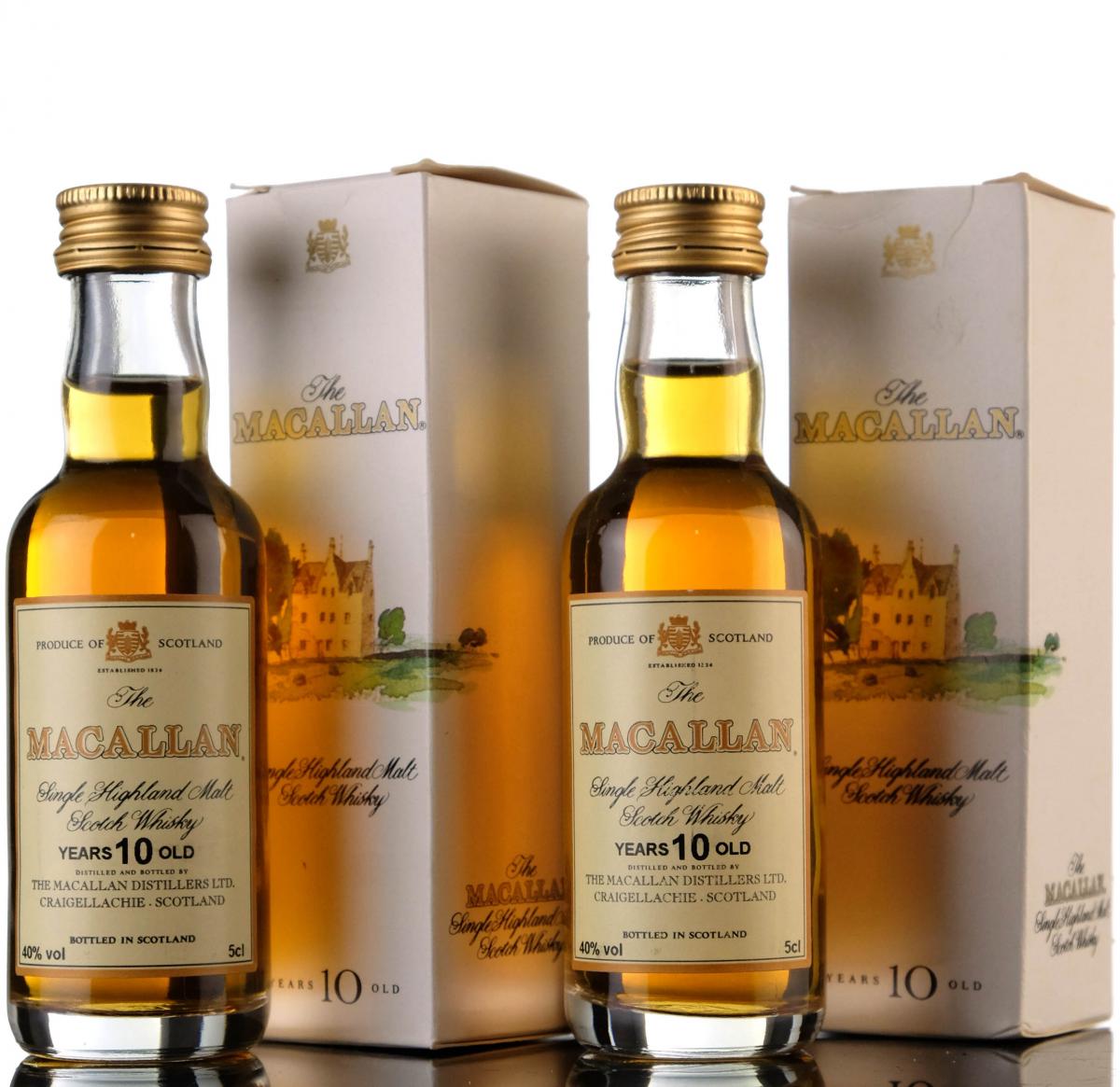 2 x Macallan 10 Year Old Miniatures