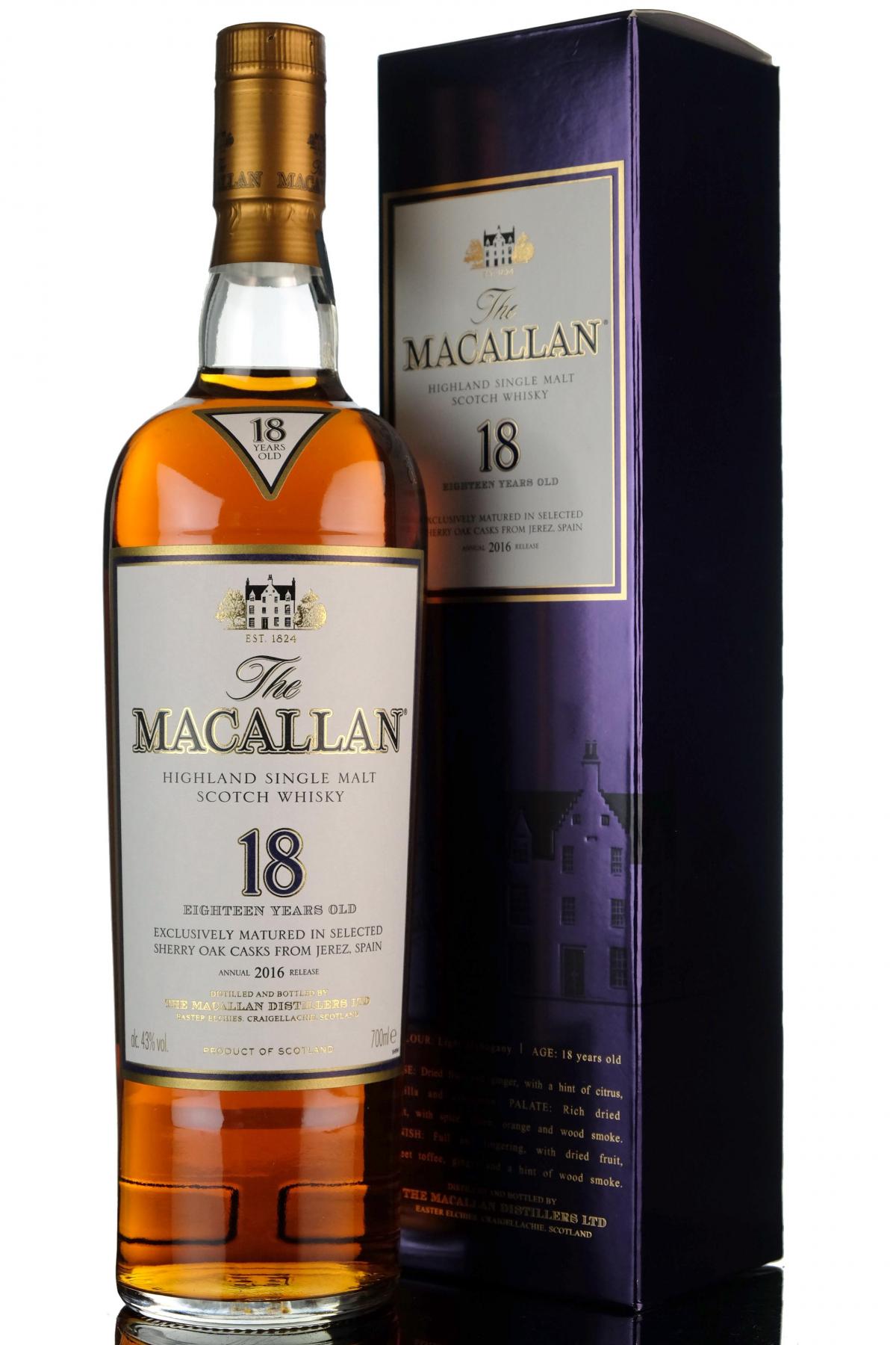 Macallan 18 Year Old - 2016 Release