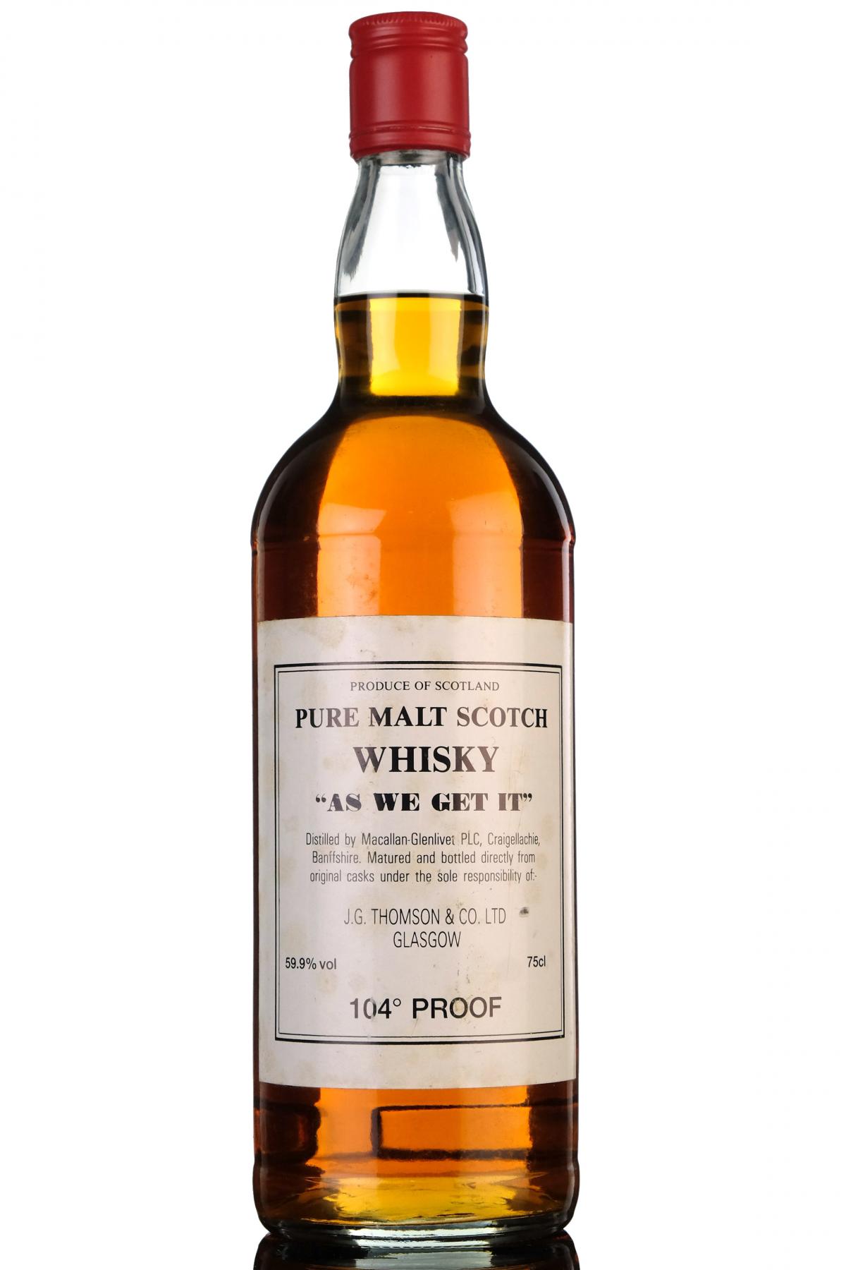 Macallan-Glenlivet AS WE GET IT - 104 Proof - 1980s