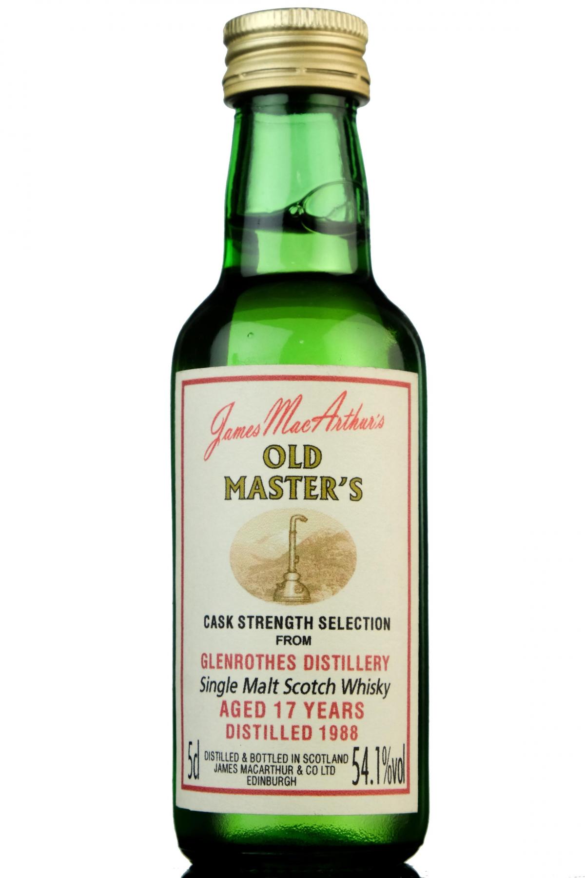 Glenrothes 1988 - 17 Year Old - James MacArthur - Old Masters Miniature