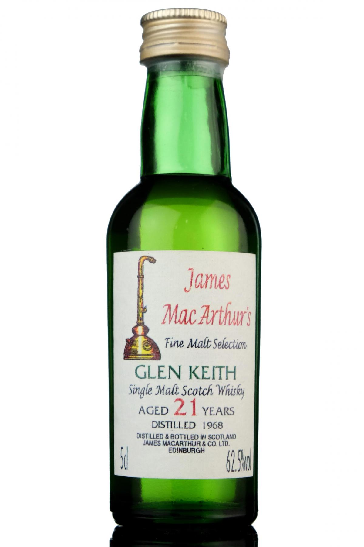 Glen Keith 1968 - 21 Year Old - James MacArthur - Fine Malt Selection Miniature