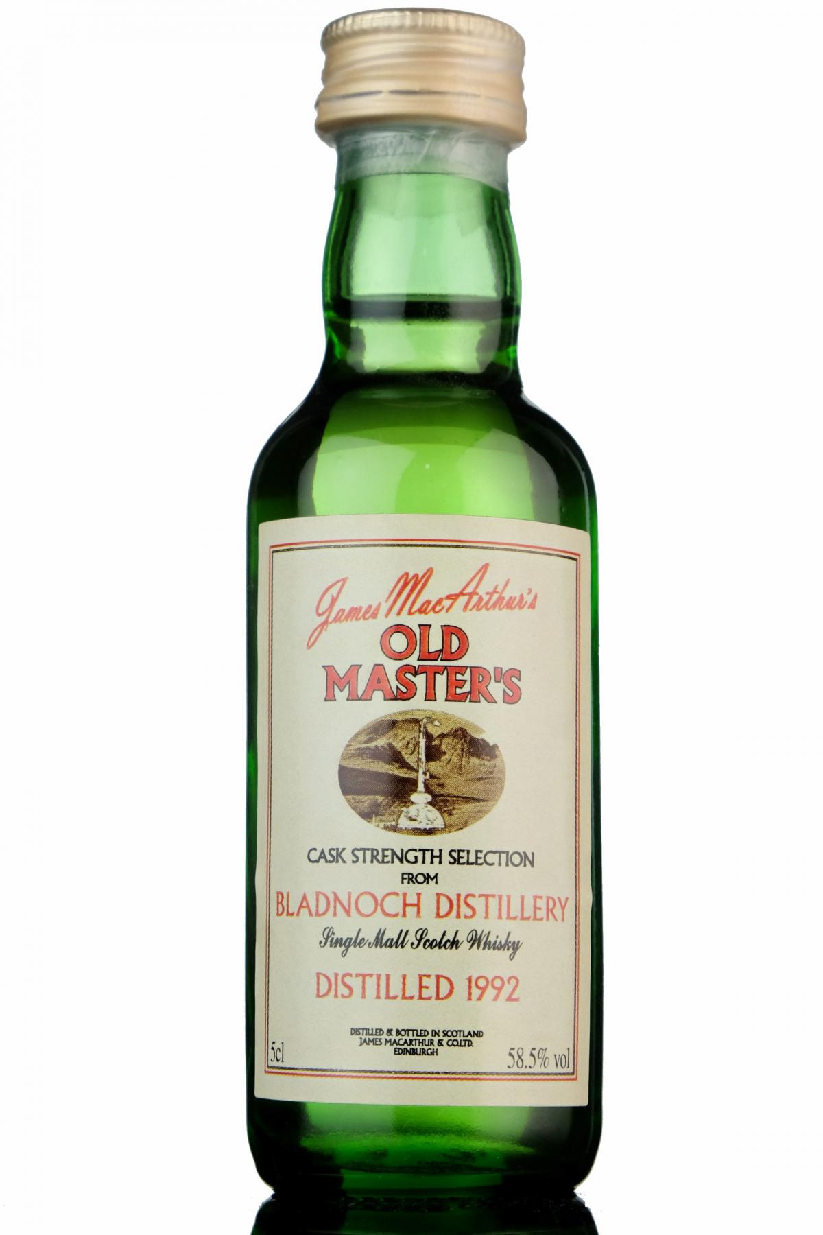Bladnoch 1992 - James MacArthur - Old Masters - 58.5% - Miniature