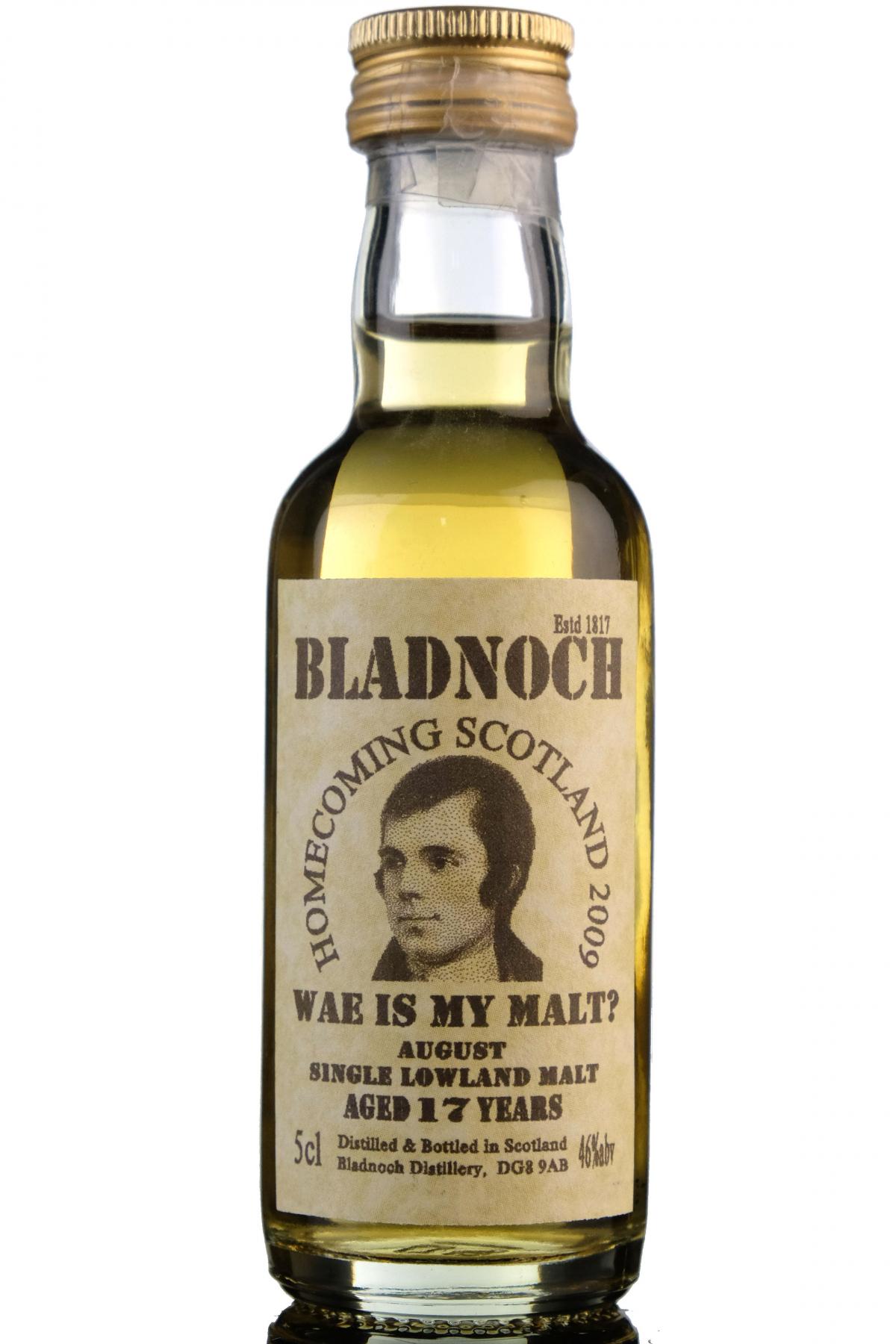 Bladnoch 17 Year Old - Homecoming Scotland 2009 - August - Wae Is My Malt - Miniature