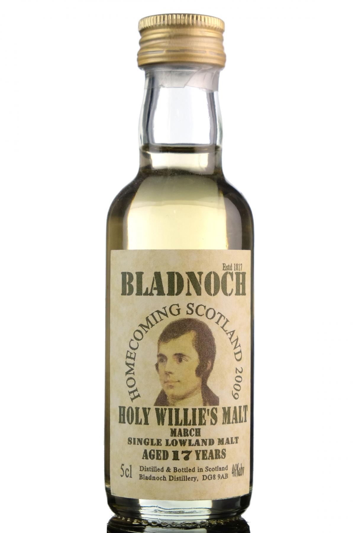 Bladnoch 17 Year Old - Homecoming Scotland 2009 - March - Holy Willie's Malt - Miniature