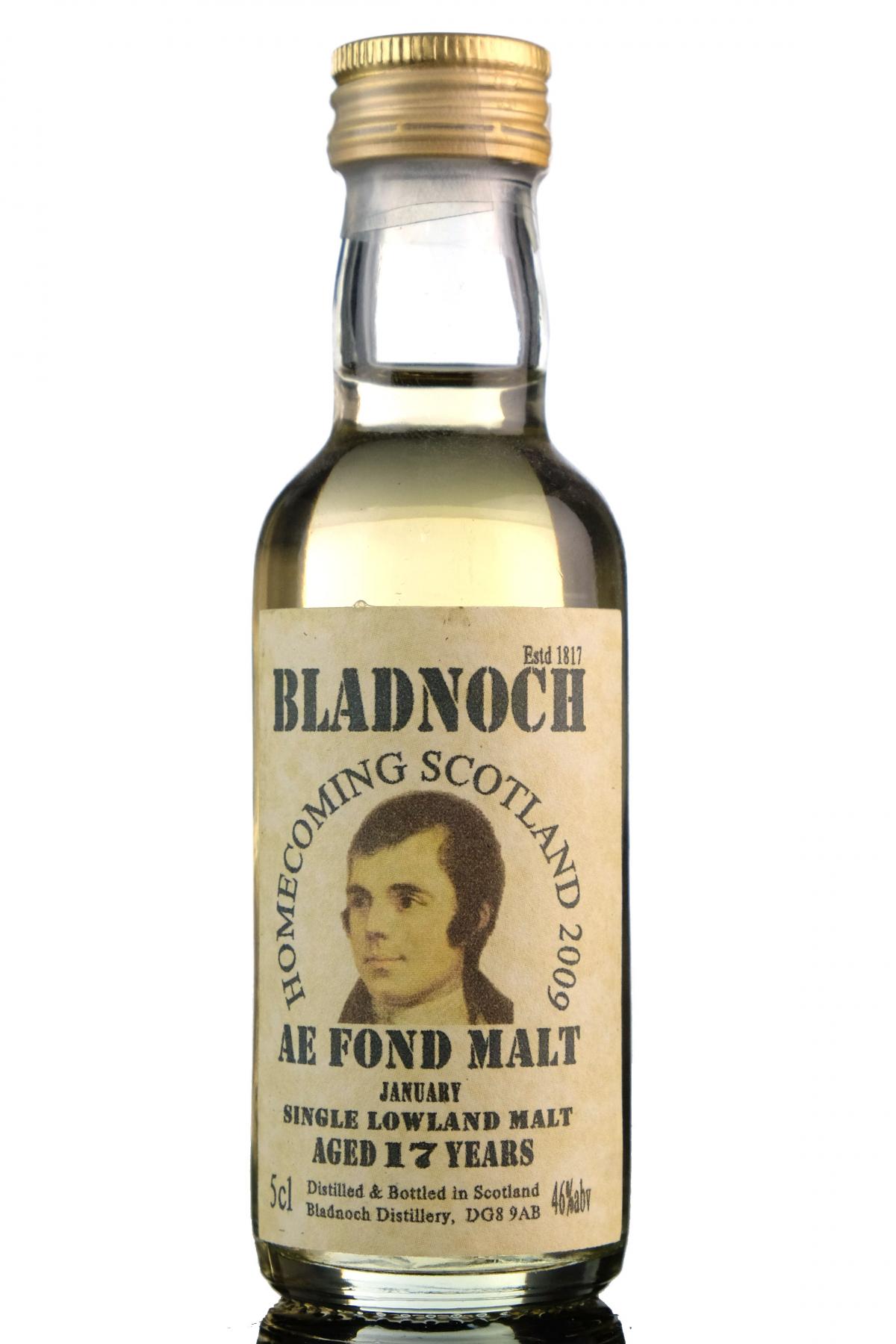 Bladnoch 17 Year Old - Homecoming Scotland 2009 - January - Ae Fond Malt - Miniature