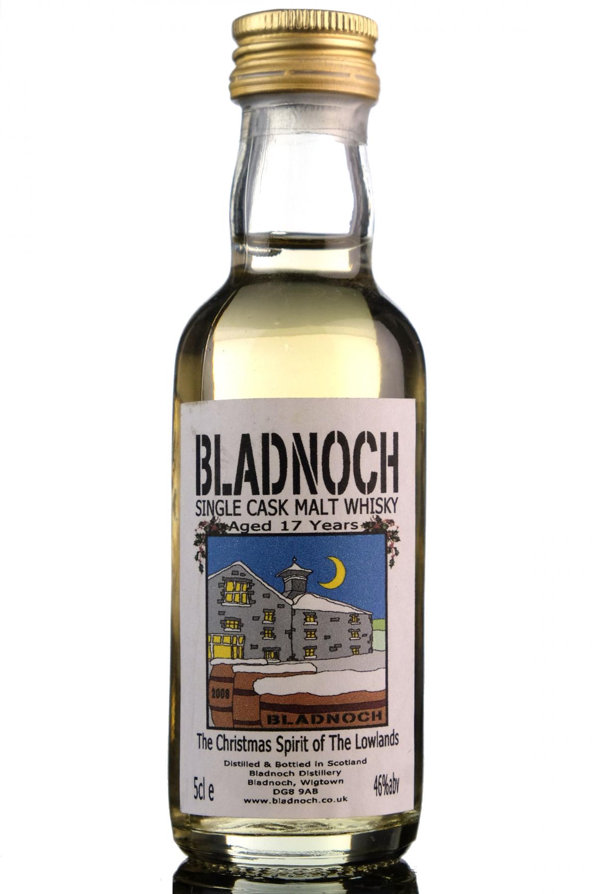 Bladnoch 17 Year Old - The Christmas Spirit Of the Lowlands 2008 - 46% - Single Cask - Min