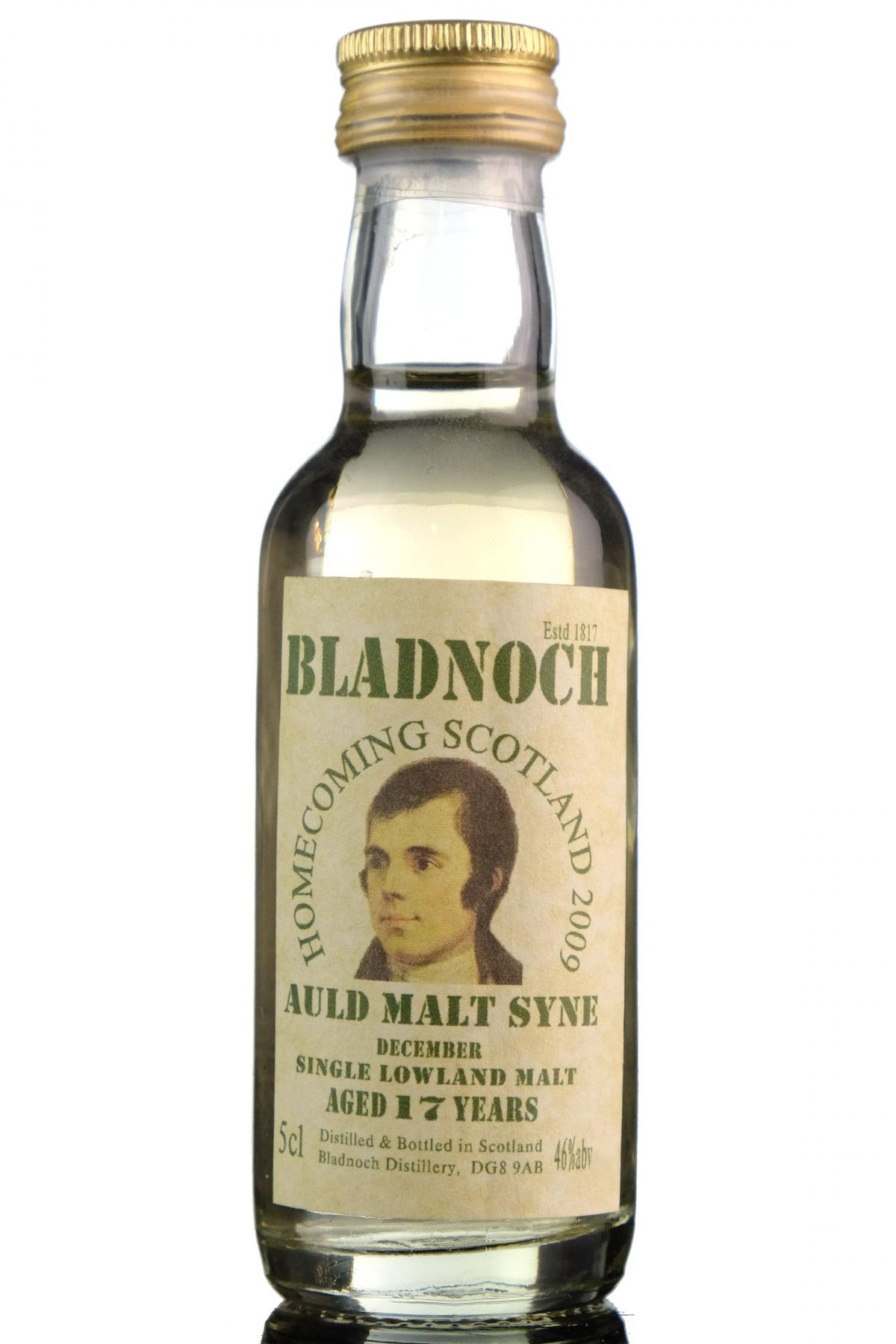 Bladnoch 17 Year Old - Homecoming Scotland 2009 - December - Auld Malt Syne - Miniature