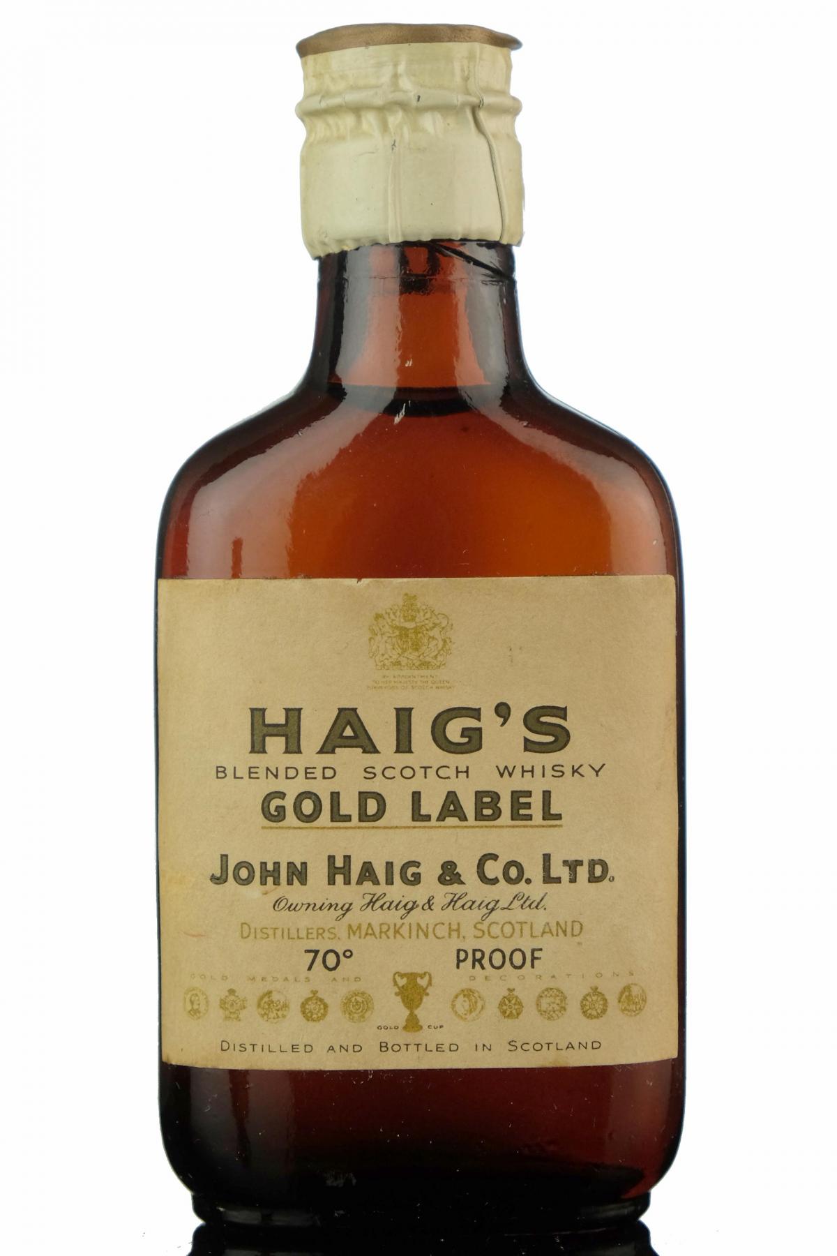 Haigs Gold Label 70 Proof Miniature