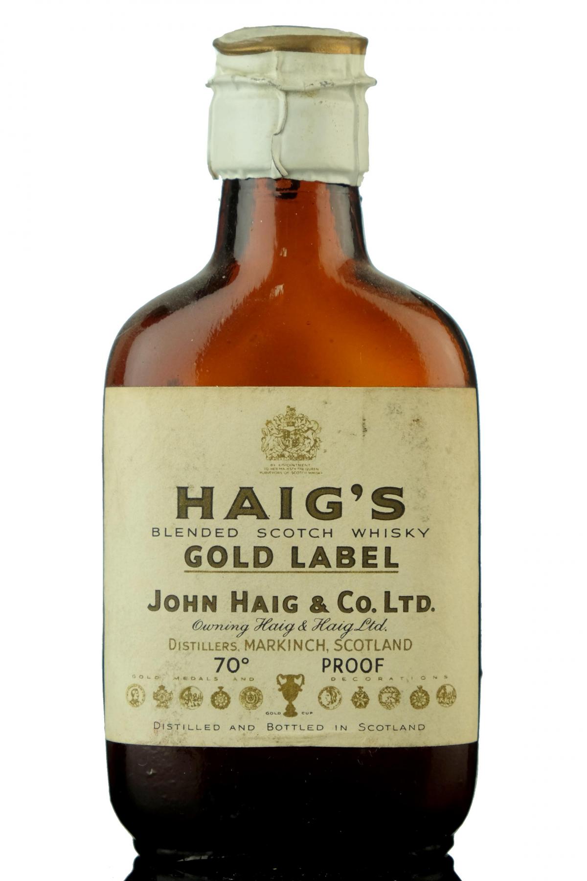 Haigs Gold Label 70 Proof Miniature