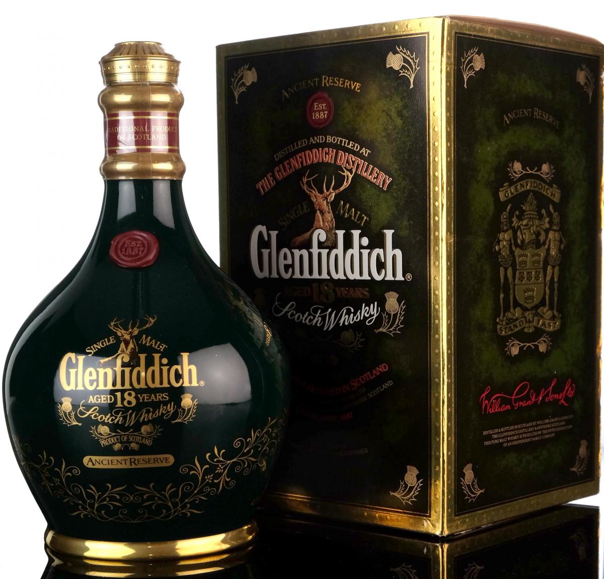 Glenfiddich 18 Year Old - Ancient Reserve - Green Ceramic - 1990s