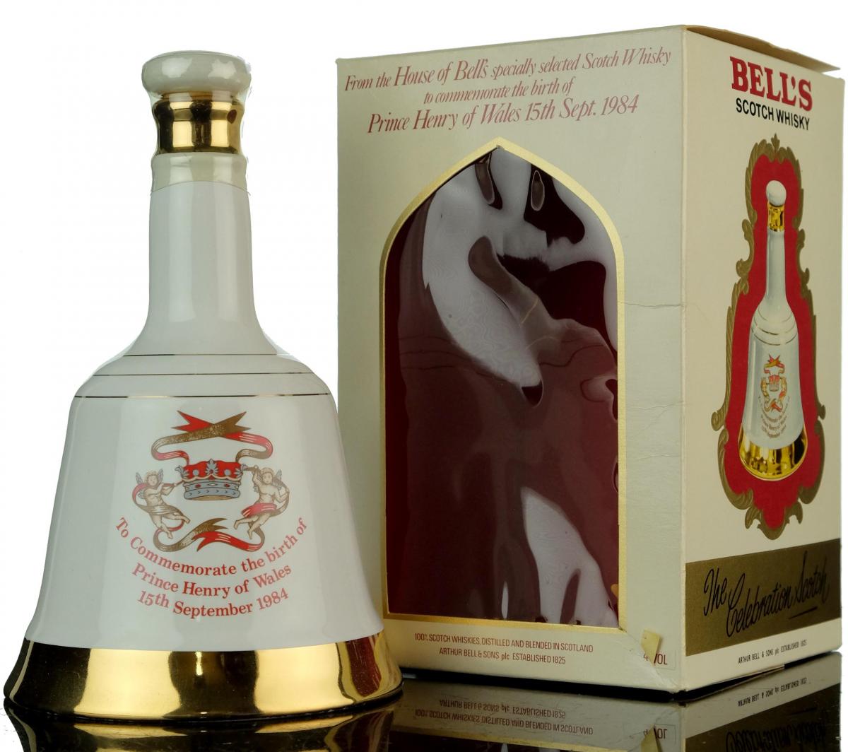 Bells Commemorate Decanter - The Birth Of Prince Henry Of Wales 1984