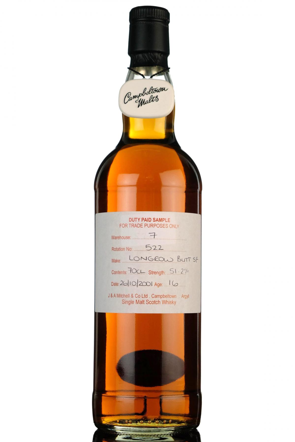 Longrow 16 Year Old  Duty Paid Sample 