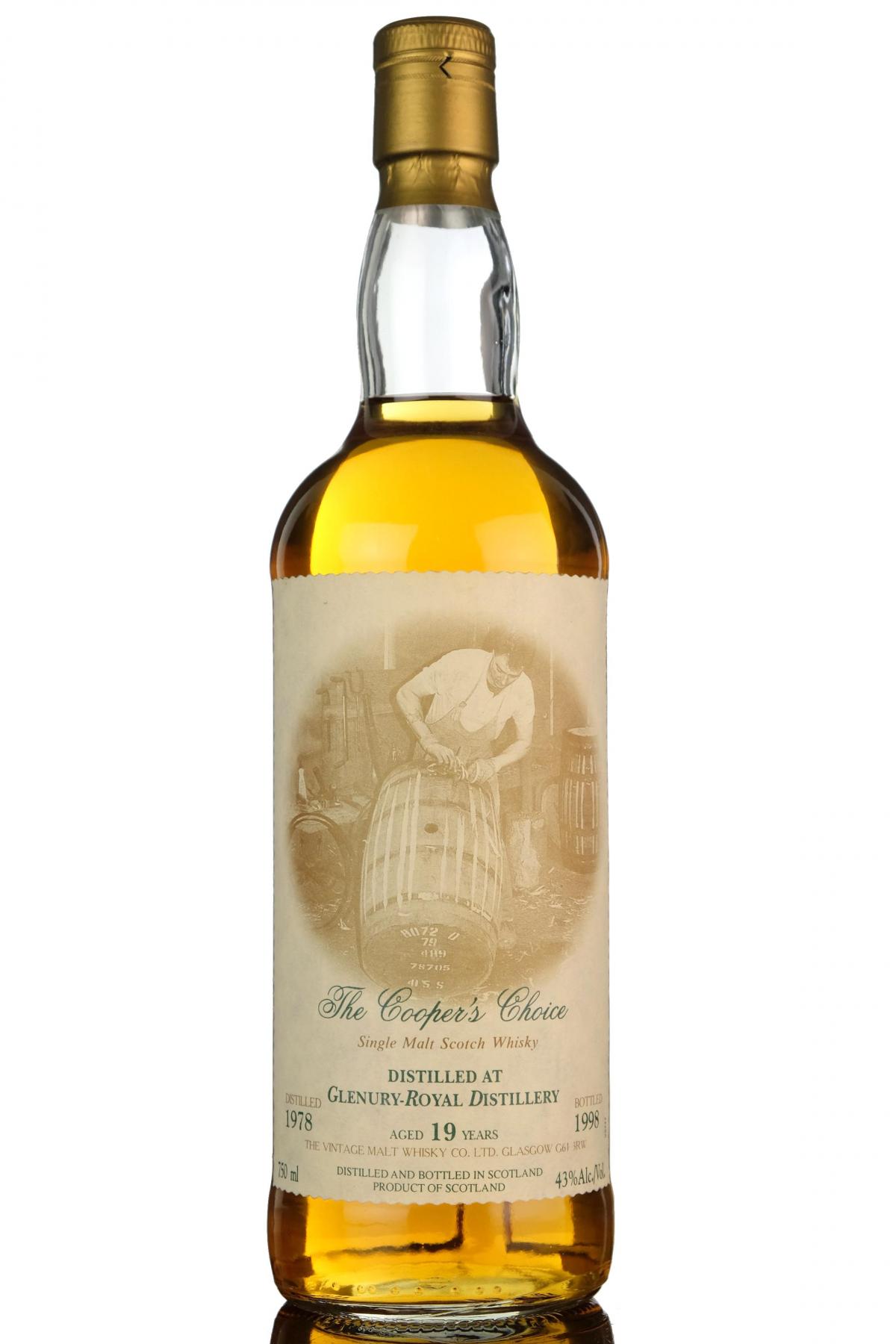 GlenuryRoyal 19781998 19 Year Old Coopers Choice US Import