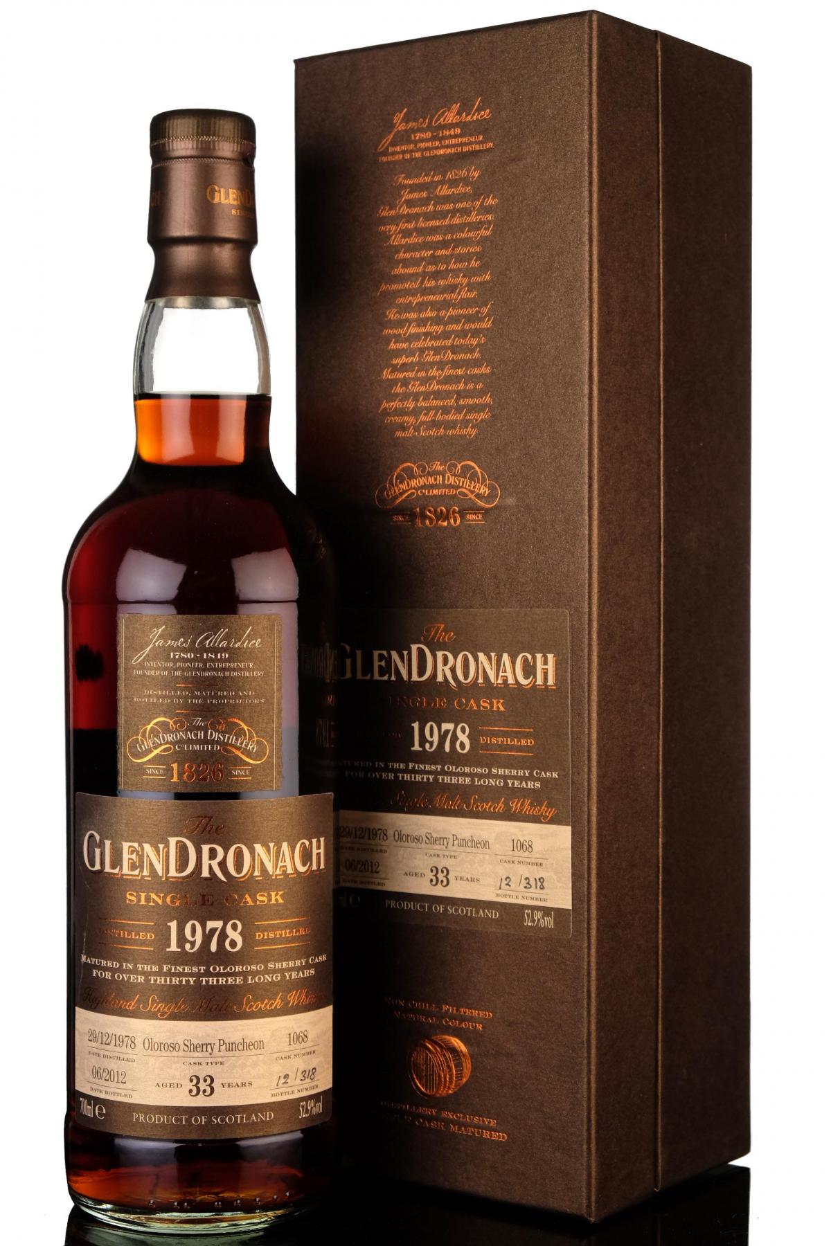 Glendronach 1978-2012 - 33 Year Old - Single Cask 1068 - Batch 6