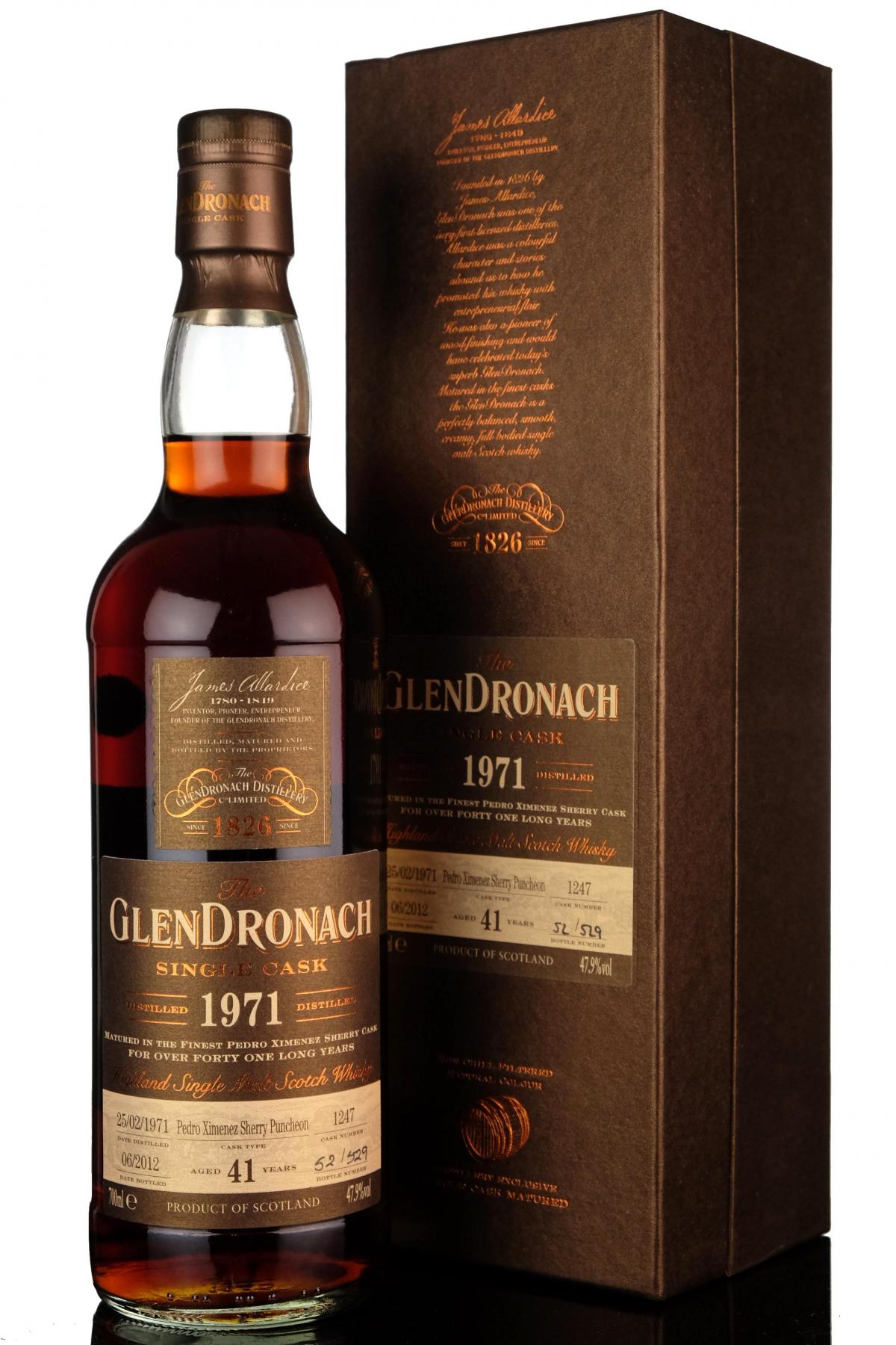 Glendronach 1971-2012 - 41 Year Old - Single Cask 1247 - Batch 6