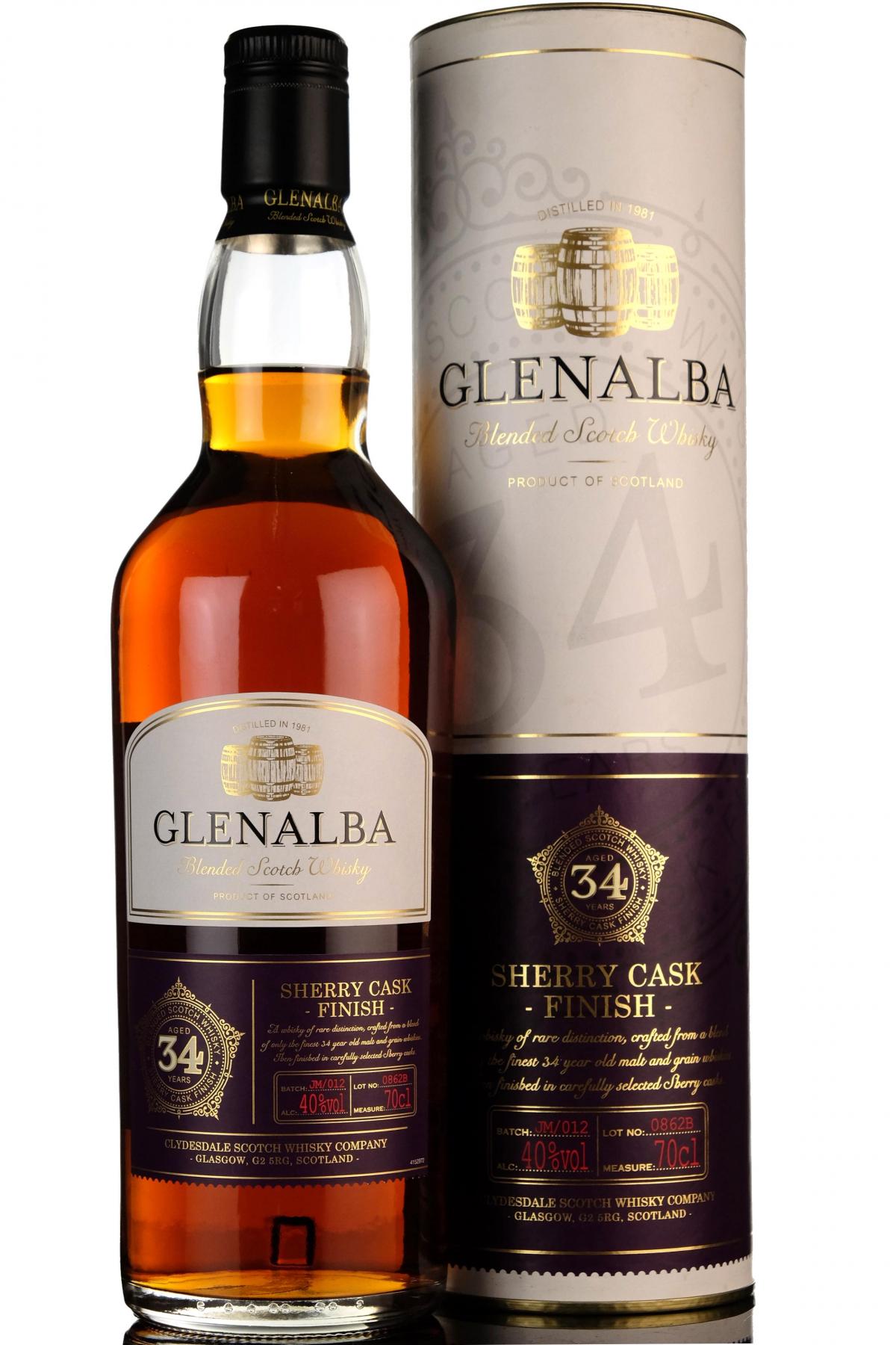 Glenalba 34 Year Old - Sherry Cask