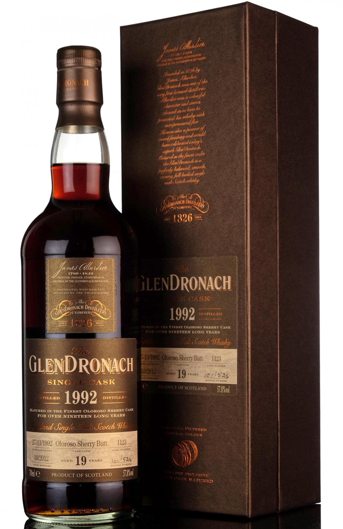 Glendronach 1992 - 2012 19 Single Cask 1123 Batch 7
