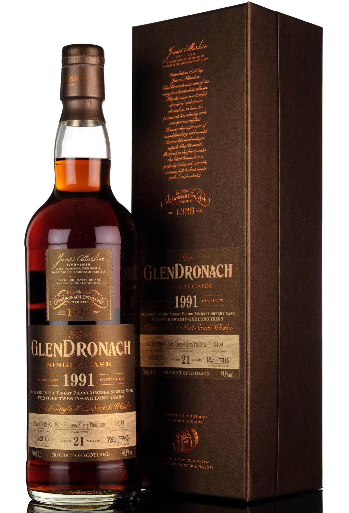 Glendronach 1991 - 2013 21 Single Cask 5409 Batch 8