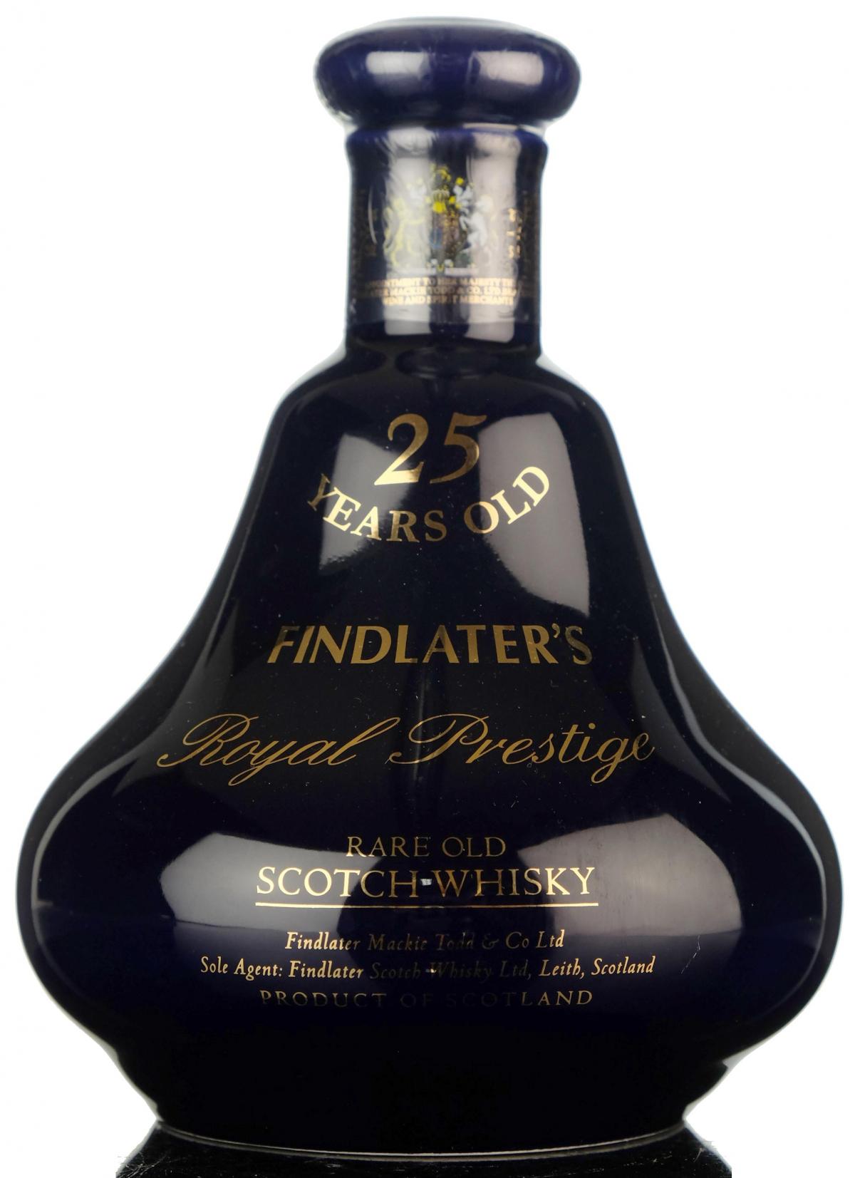 Findlaters 25 Year Old - Royal Prestige Ceramic Decanter