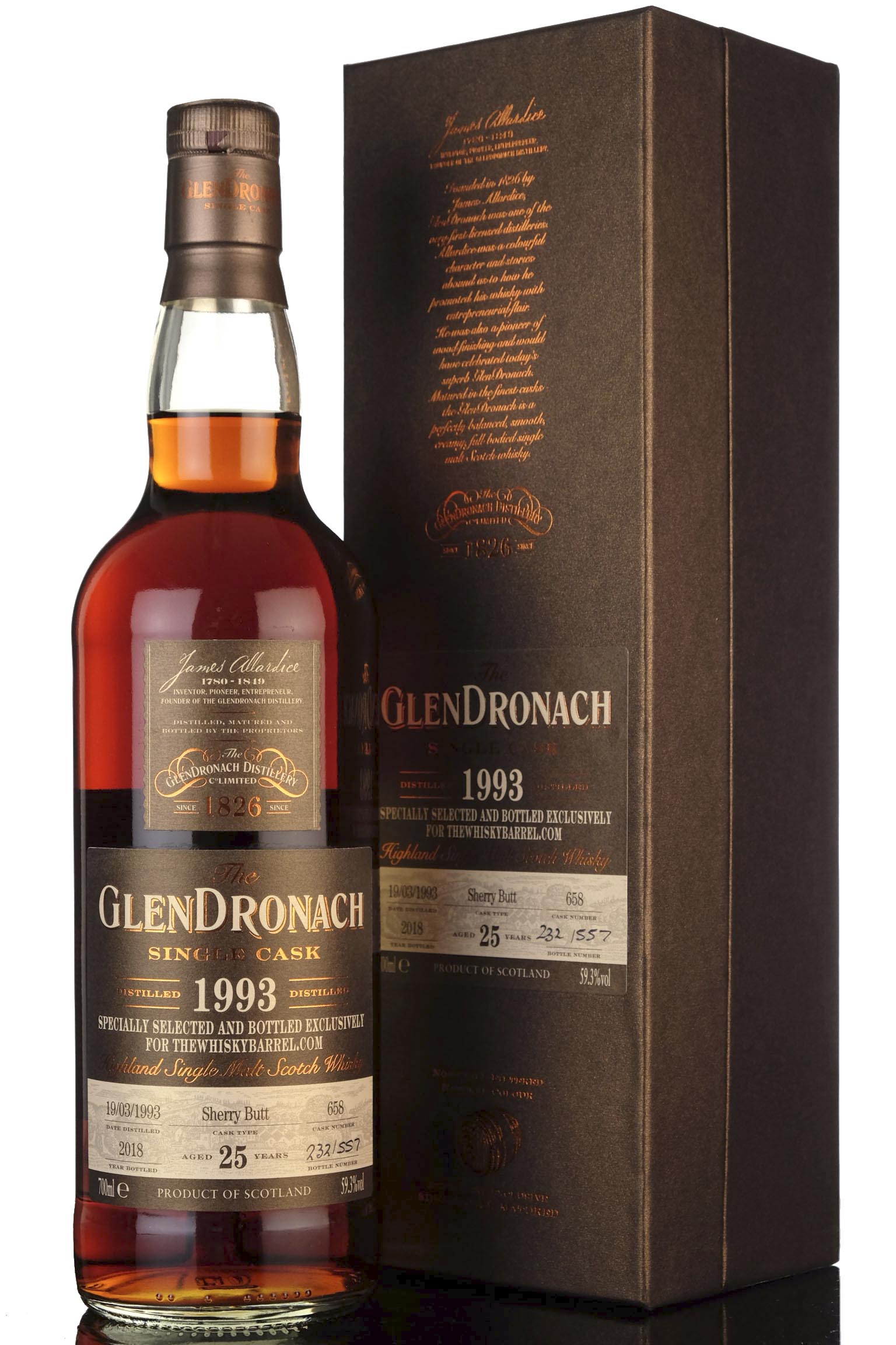 Glendronach 1993-2018 - 25 Year Old - Single Cask 658 - Whiskybarrel.com