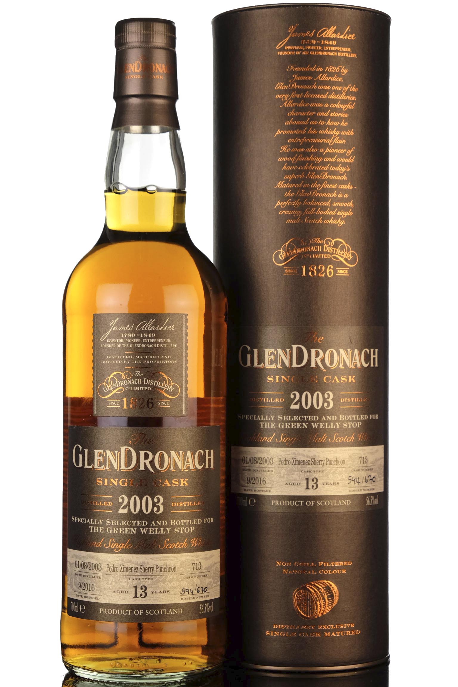 Glendronach 2003-2016 - 13 Year Old - Single Cask 713 - Green