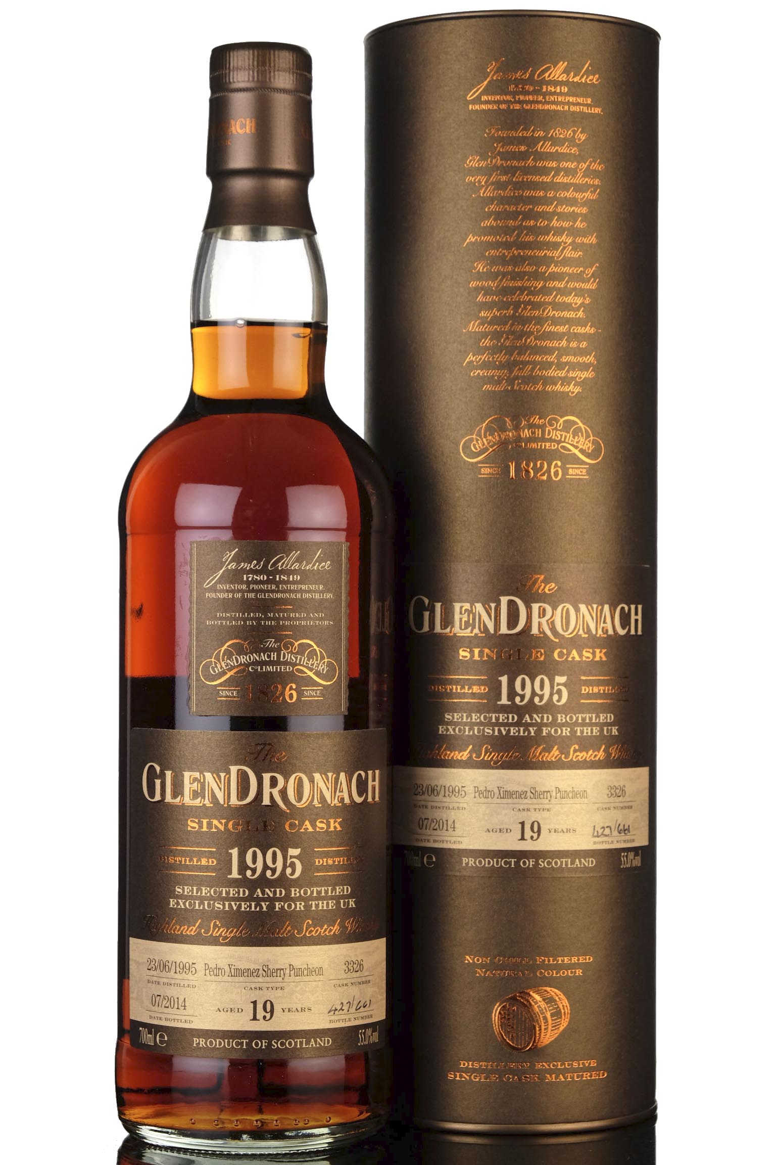 Glendronach 1995-2014 - 19 Year Old - Single Cask 3326 - UK Exclusive