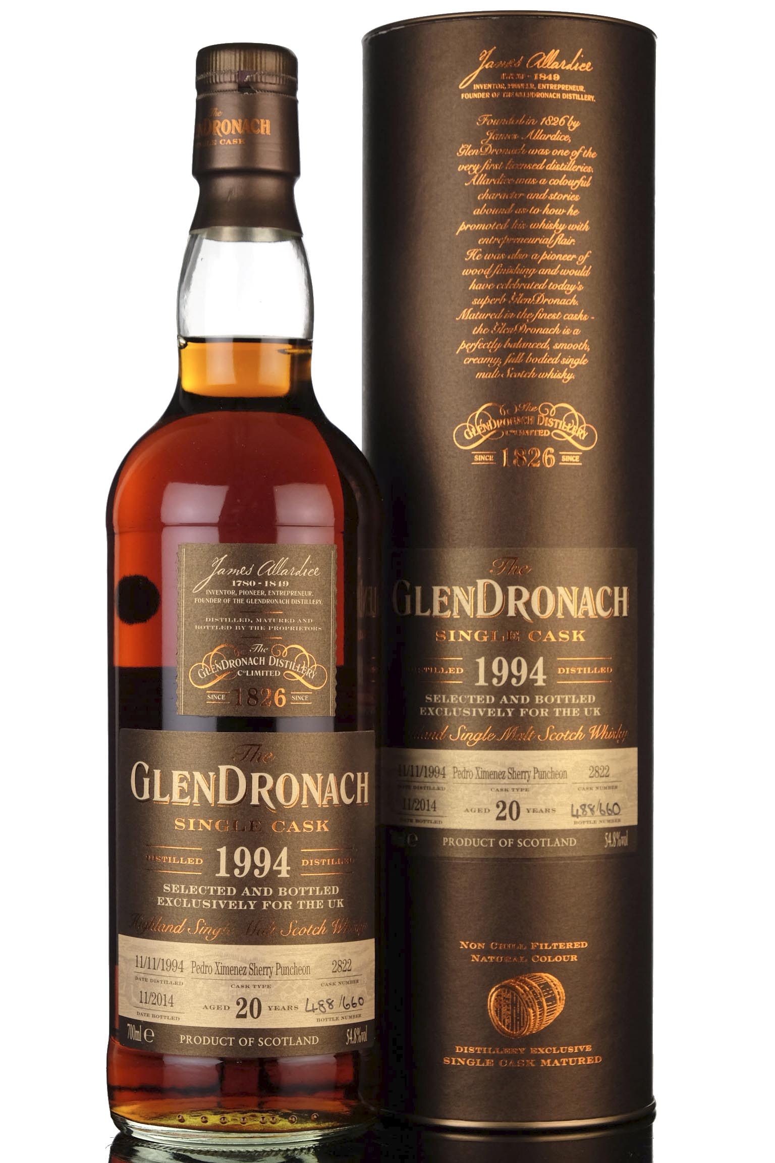 Glendronach 1994-2014 - 20 Year Old - Single Cask 2822 - UK Exclusive