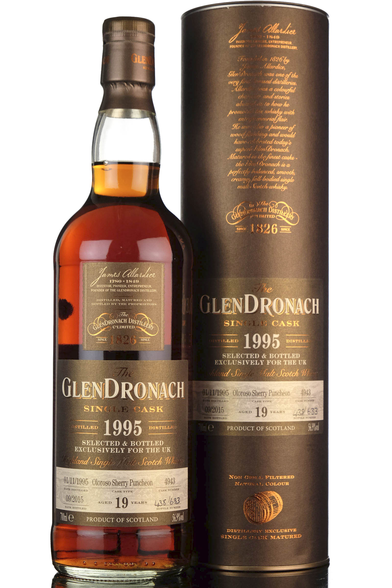 Glendronach 1995-2015 - 19 Year Old - Single Cask 4943 - UK Exclusive