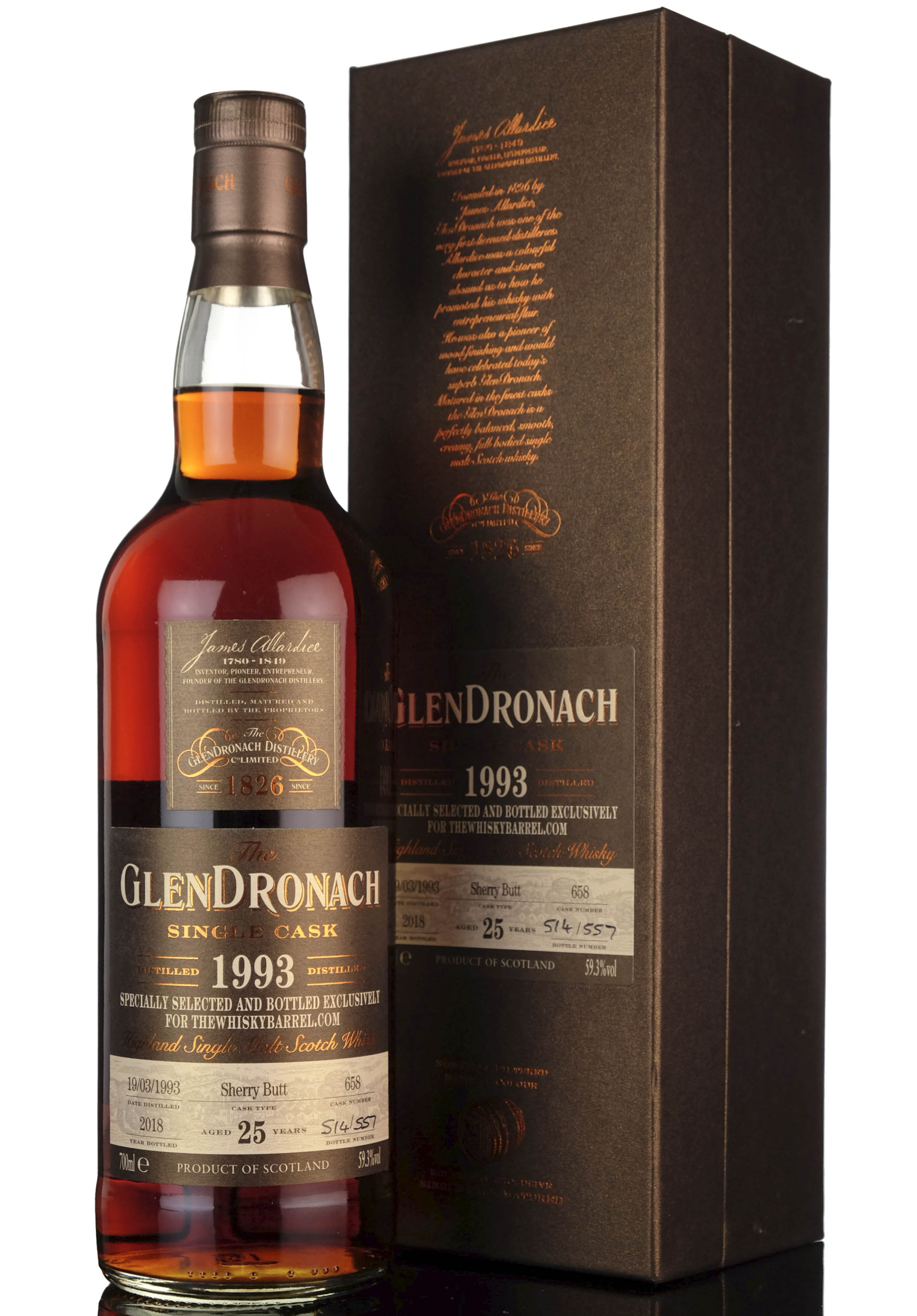 Glendronach 1993-2018 - 25 Year Old - Single Cask 658 - Whiskybarrel.com