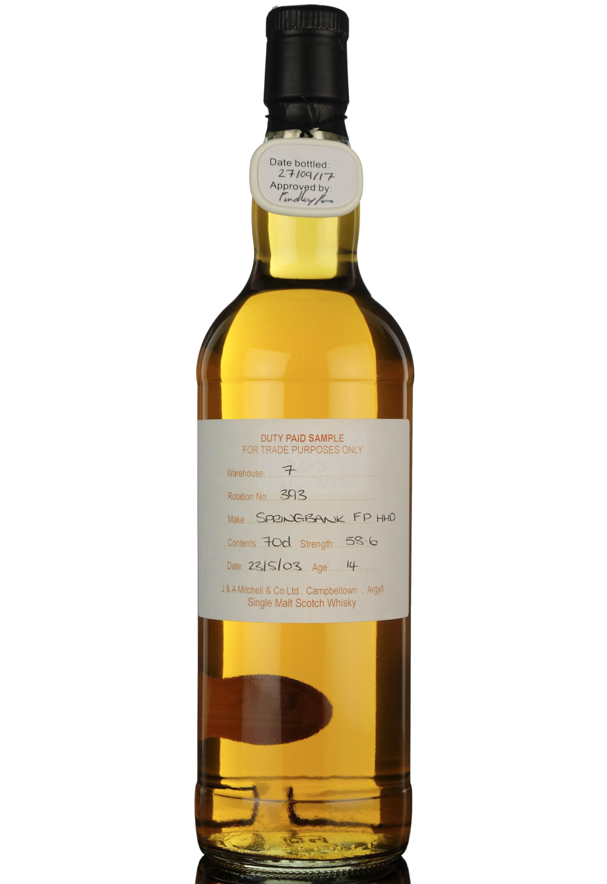Springbank 20032017  14 Year Old  Duty Paid Sample