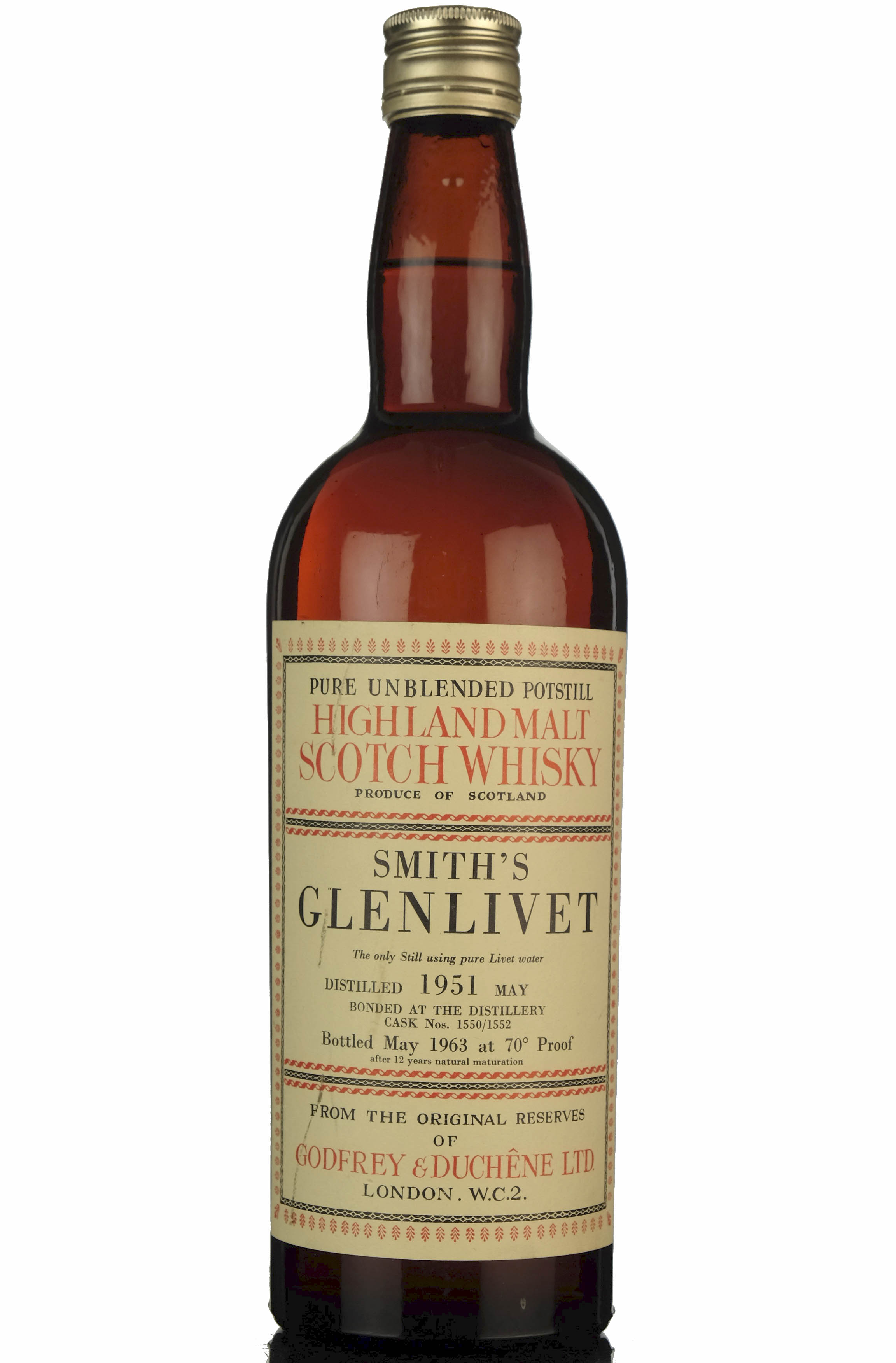 Smiths Glenlivet 1951-1963 - 12 Year Old - Godfrey & Duchene Ltd