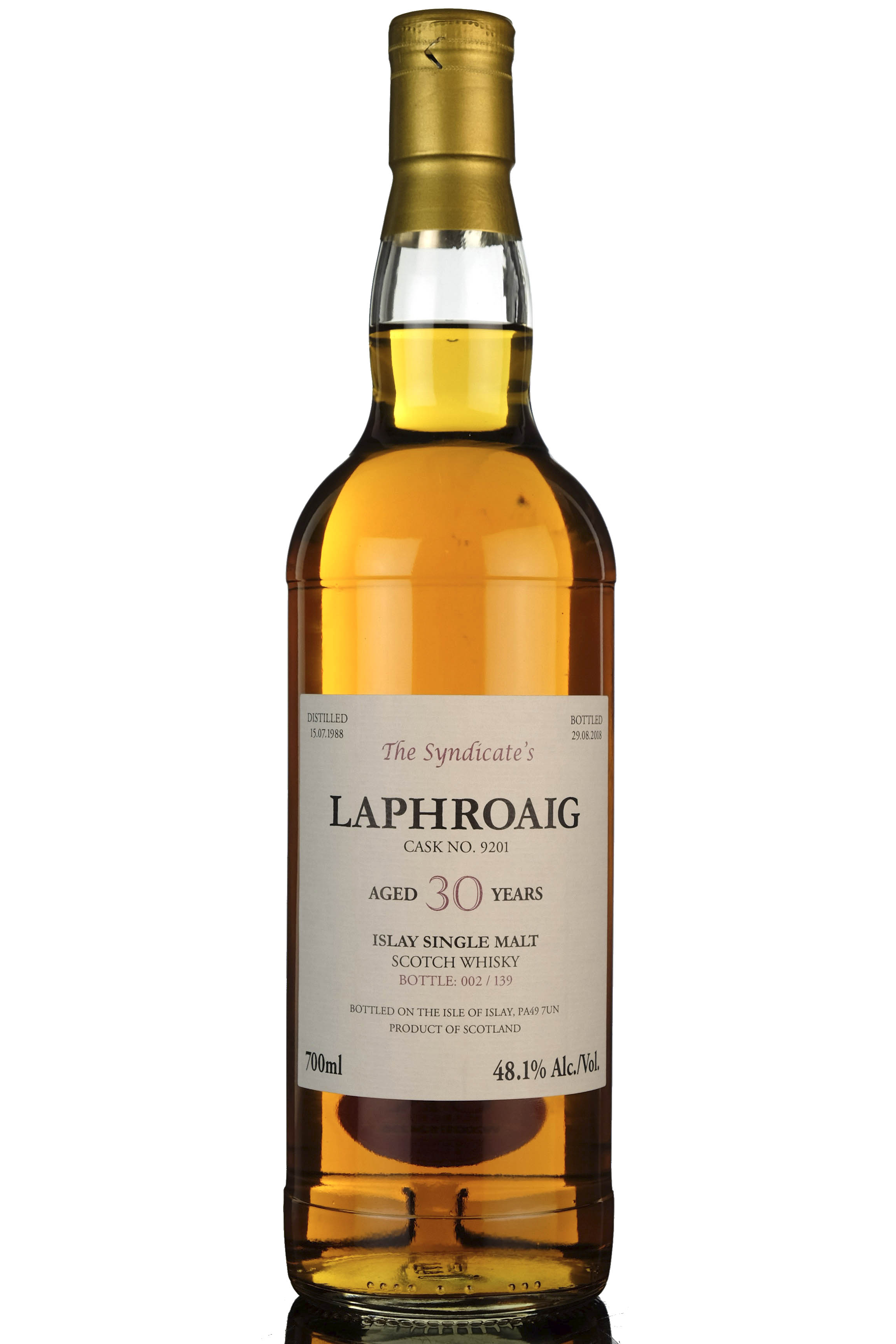 Laphroaig 1988-2018 - 30 Year Old - The Syndicate - 139 Bottles
