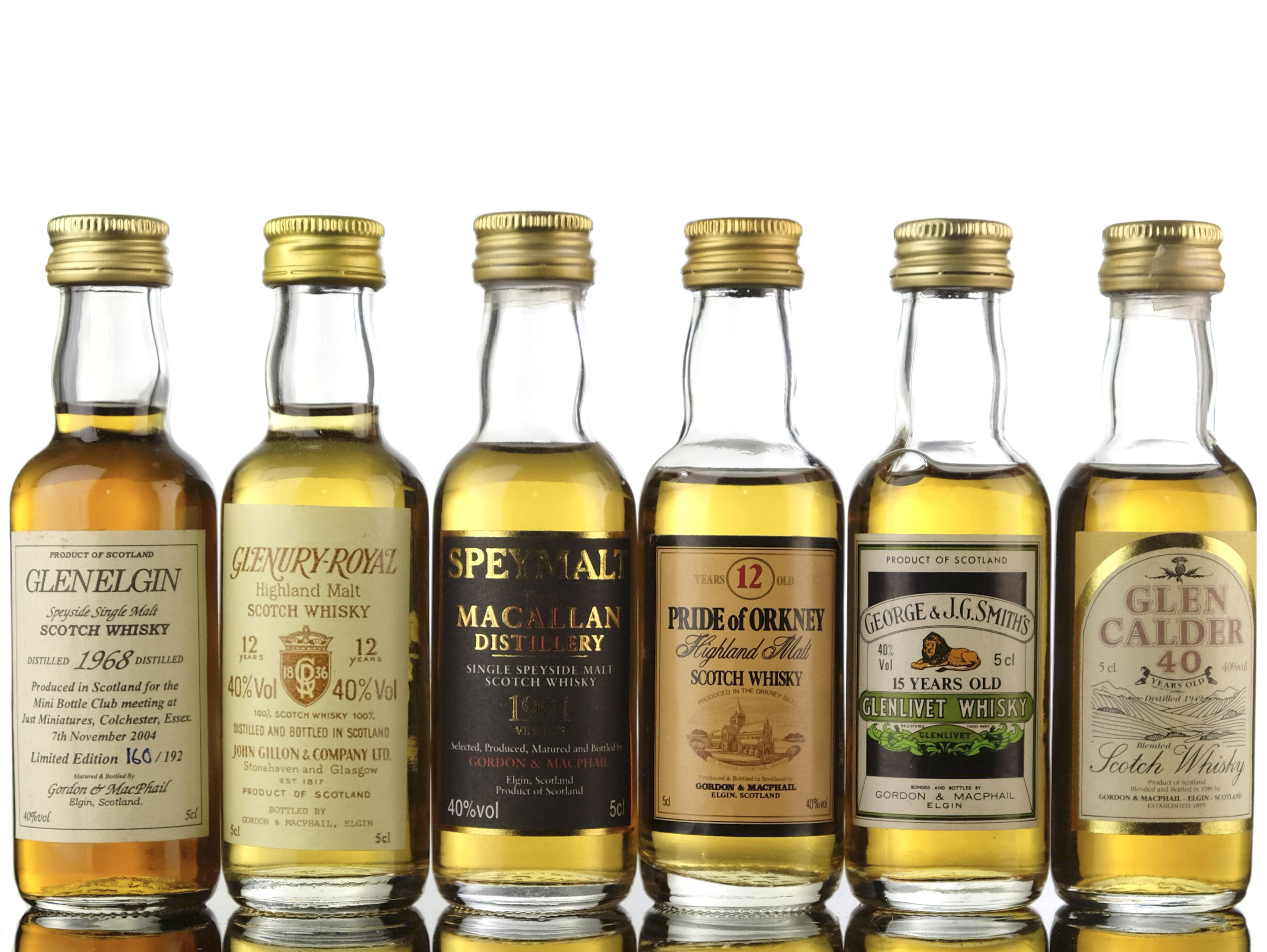 6 x Gordon & MacPhail Miniatures