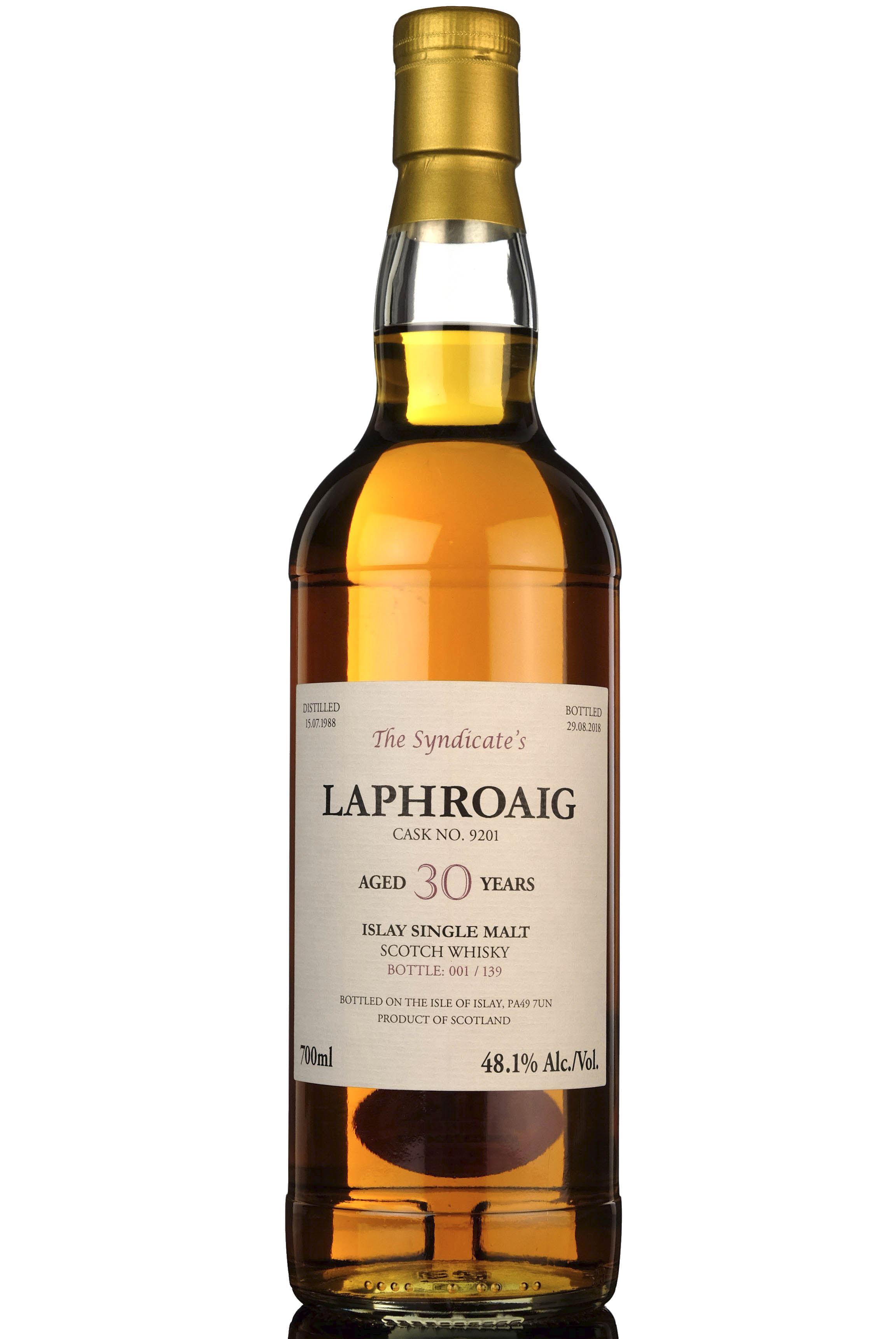 Laphroaig 1988-2018 - 30 Year Old - The Syndicate - 139 Bottles