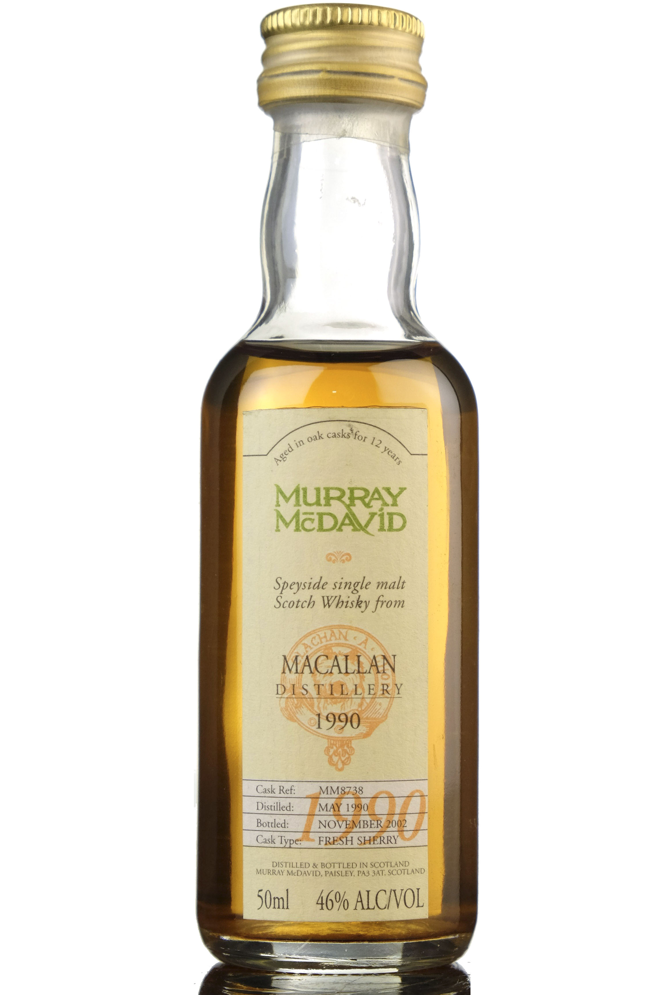Macallan 1990-2002 - 12 Year Old - Murray McDavid Miniature