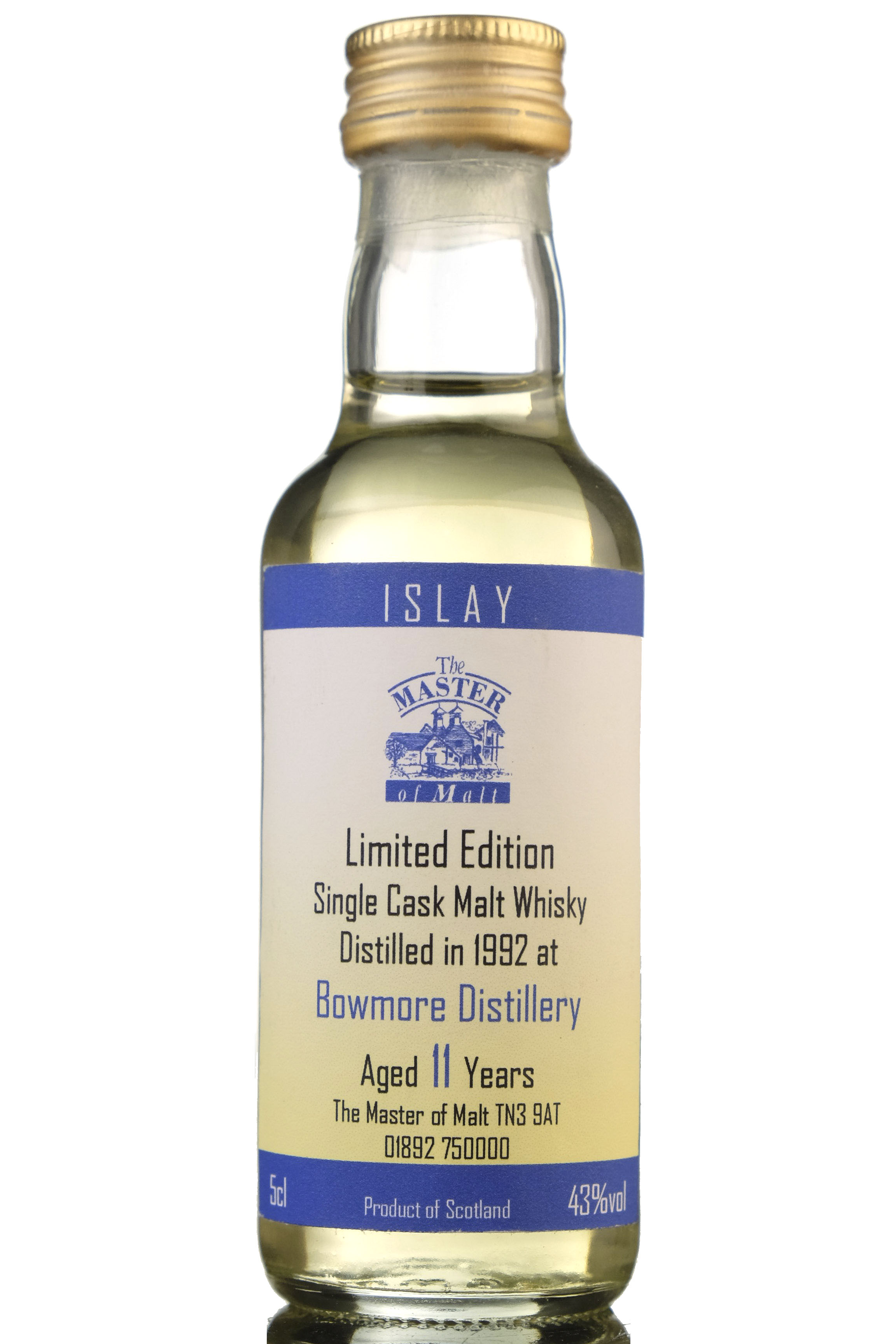 Bowmore 1992 - 11 Year Old - Single Cask - Master Of Malt Miniature