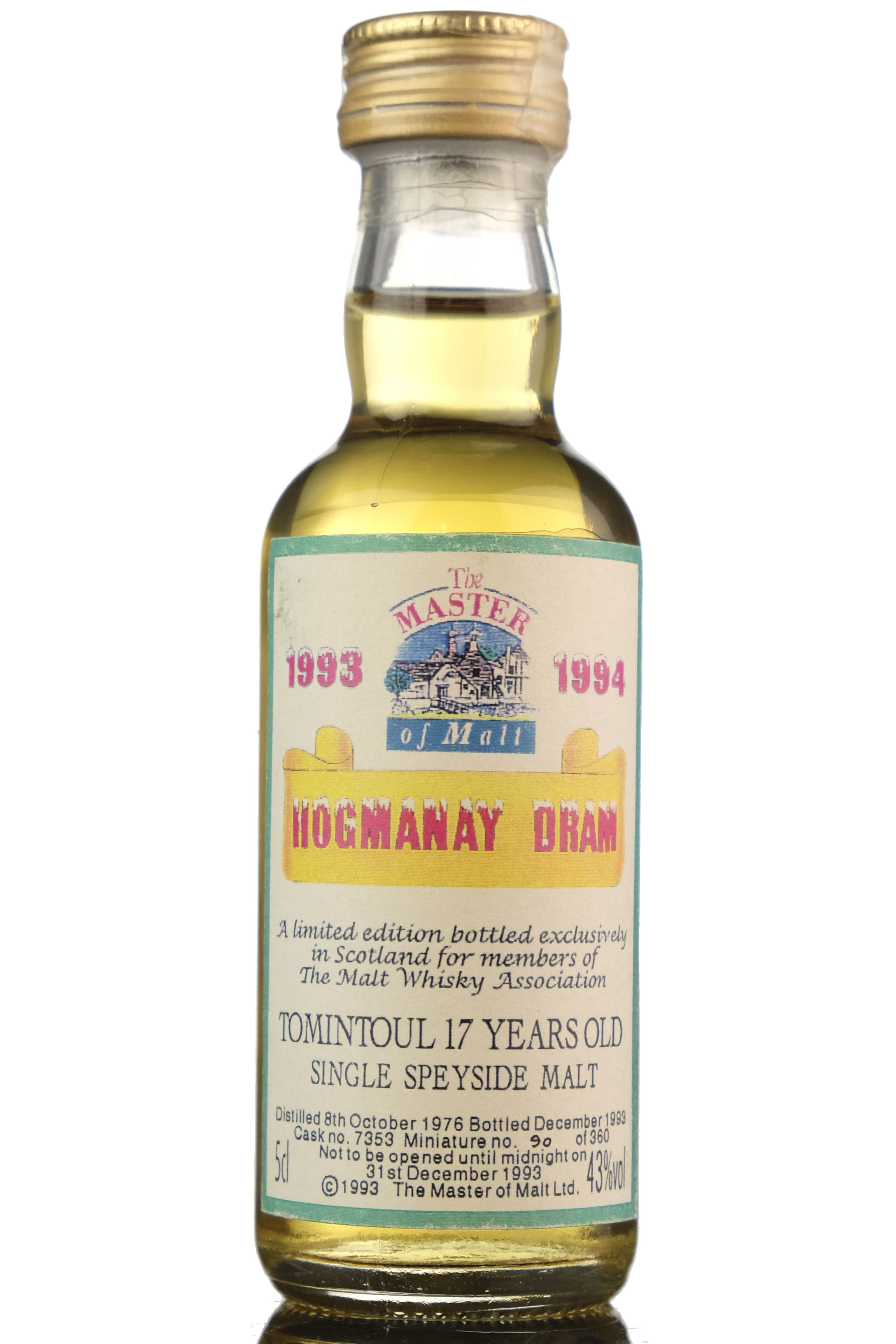 Tomintoul 1976-1993 - Hogmanay Dram - Master Of Malt Miniature