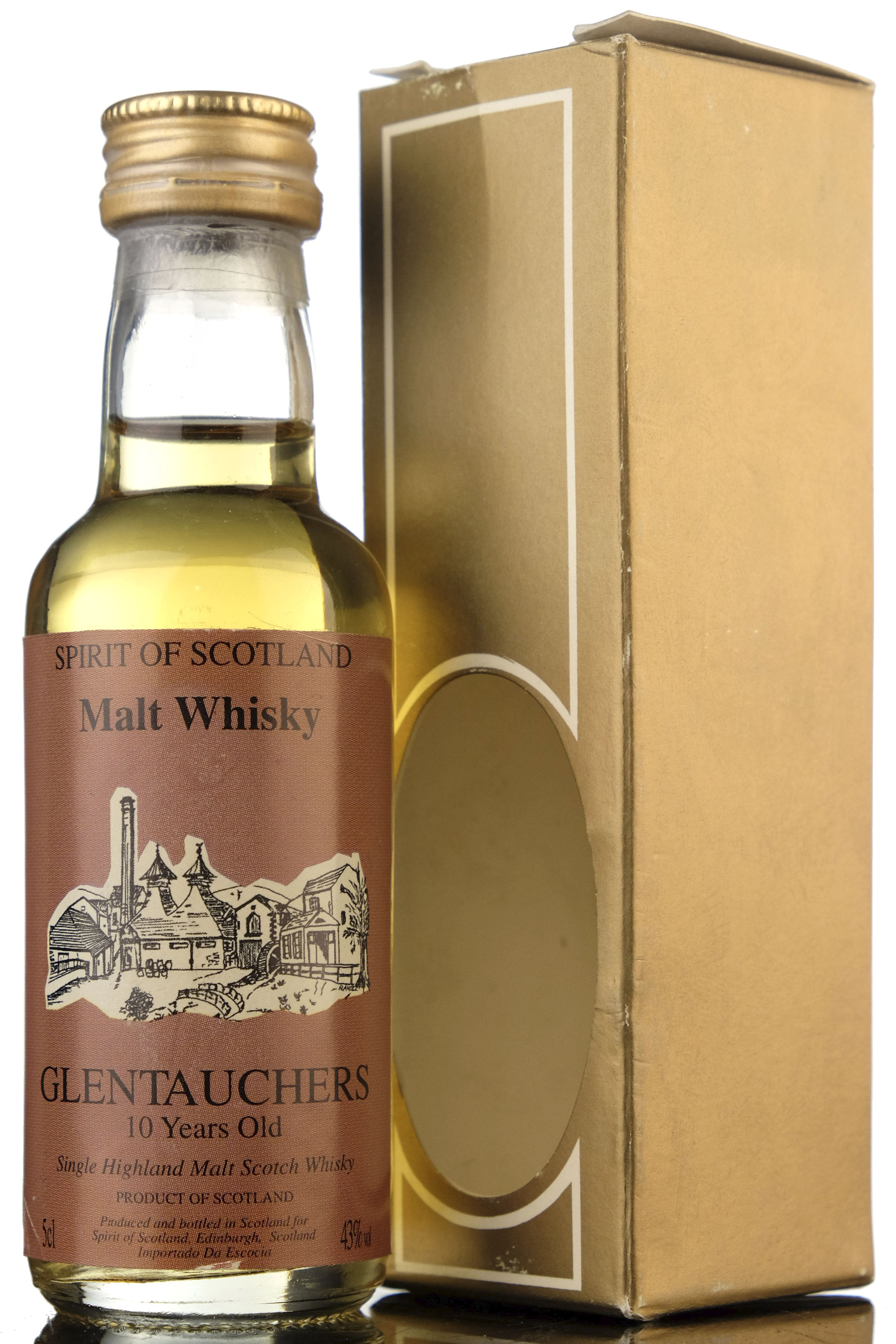 Glentauchers 10 Year Old - Spirit Of Scotland Miniature