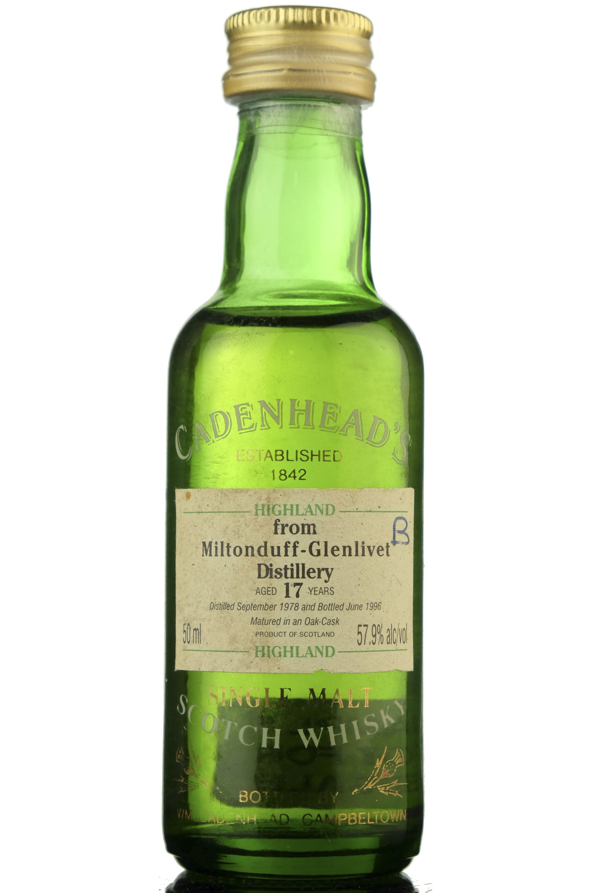 Miltonduff-Glenlivet 1978-1996 - 17 Year Old - Cadenheads Miniature