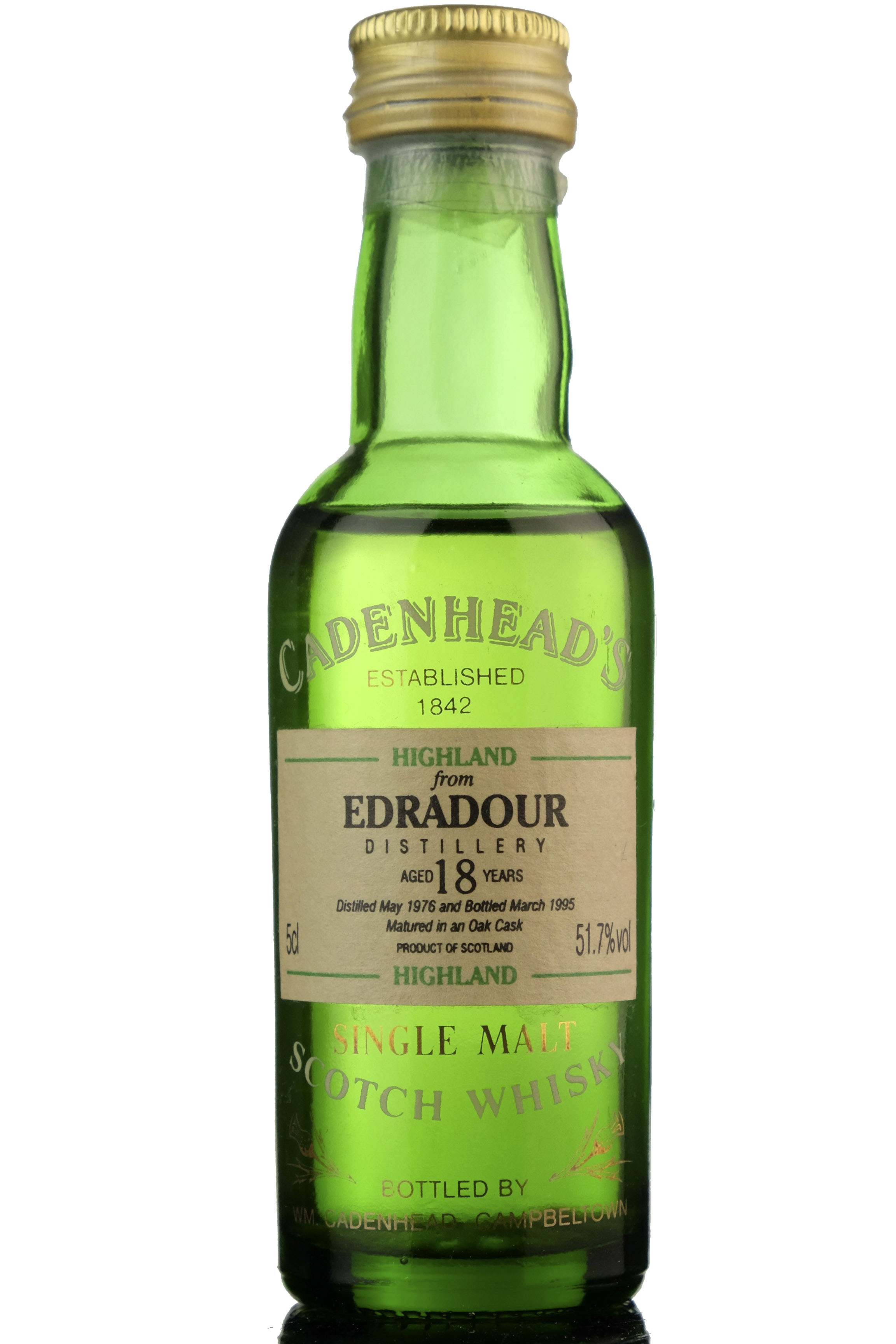Edradour 1976-1995  - 18 Year Old - Cadenheads Miniature
