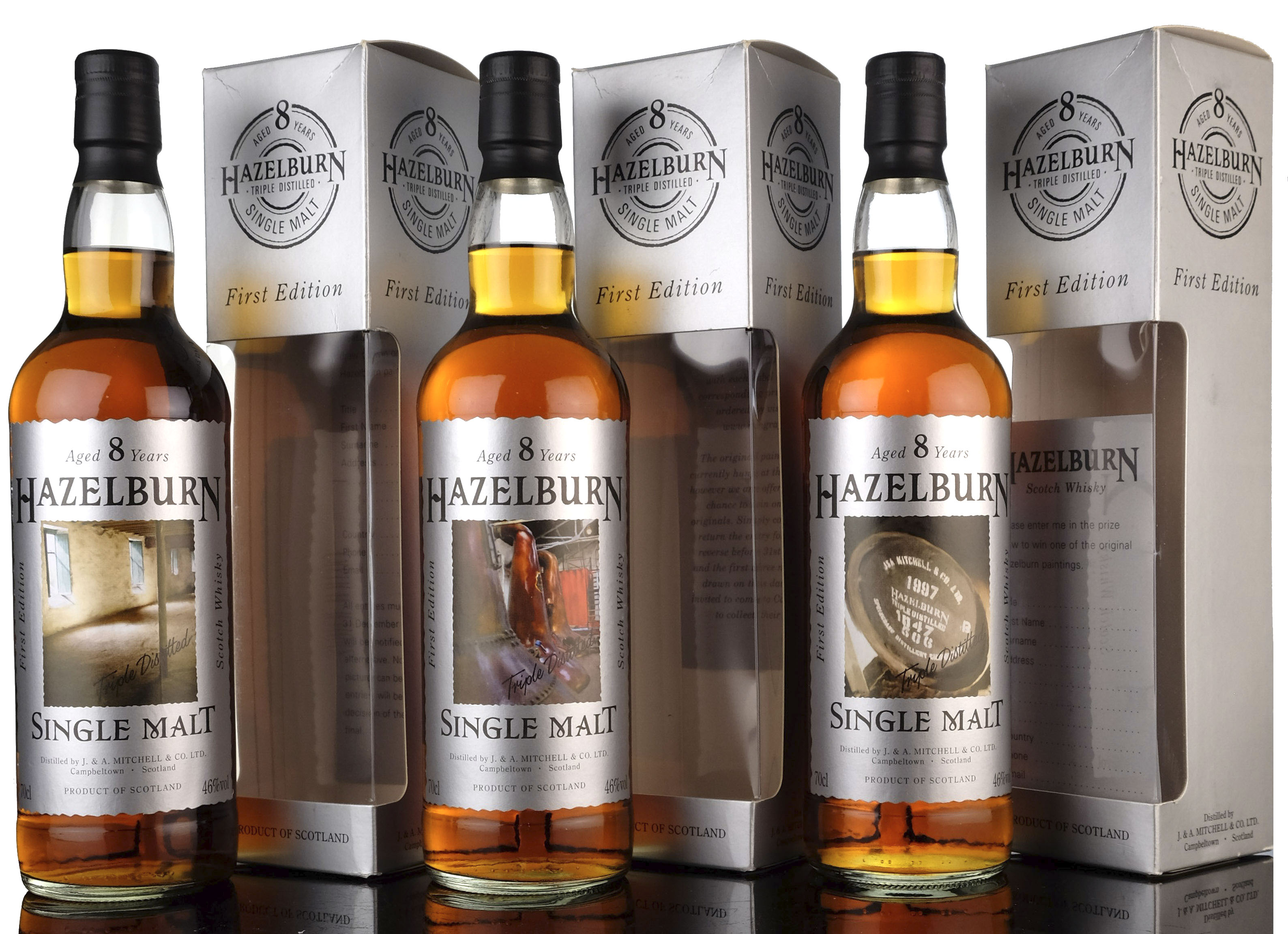 Hazelburn 8 Year Old - First Edition Set Of 3