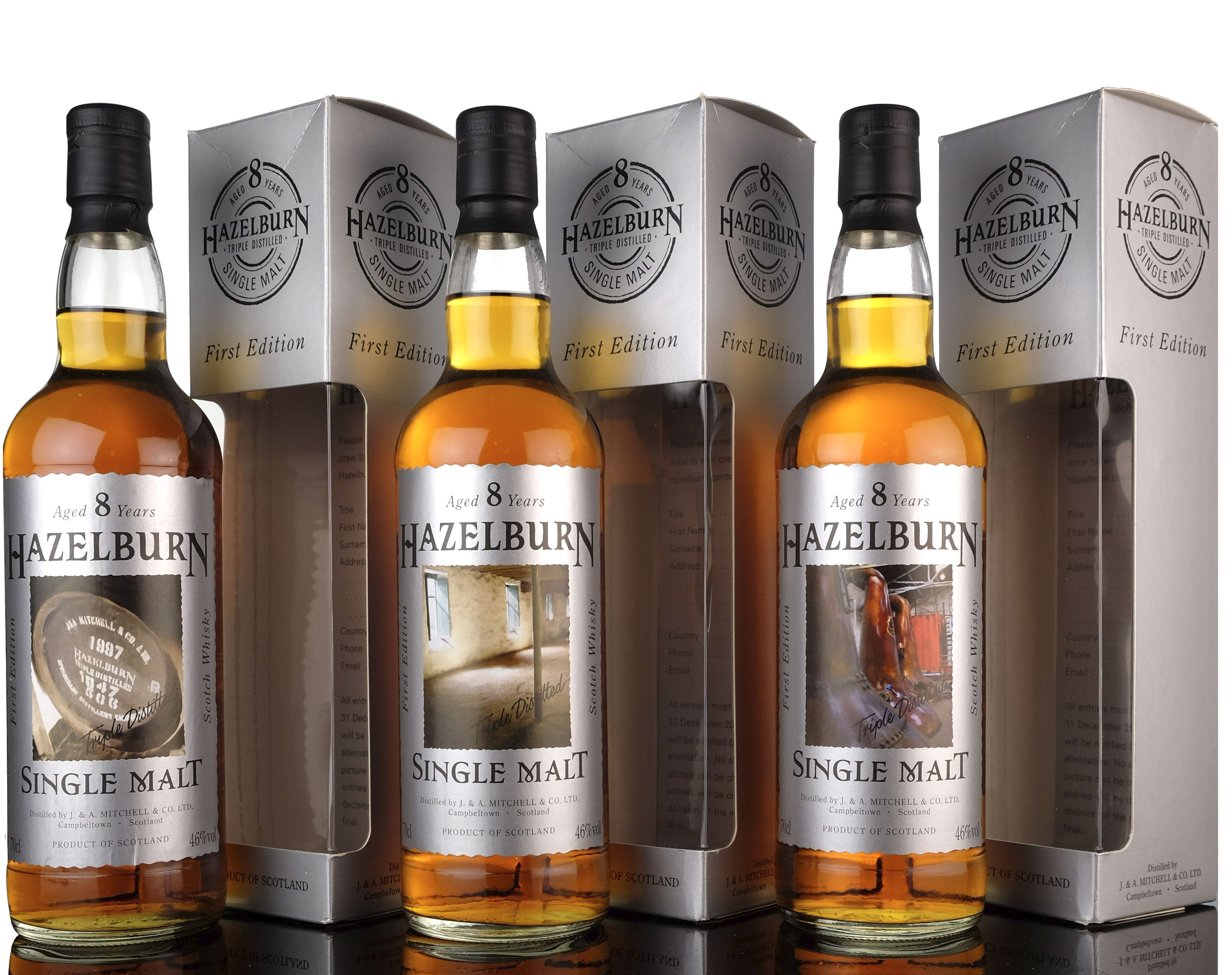 Hazelburn 8 Year Old - First Edition Set Of 3