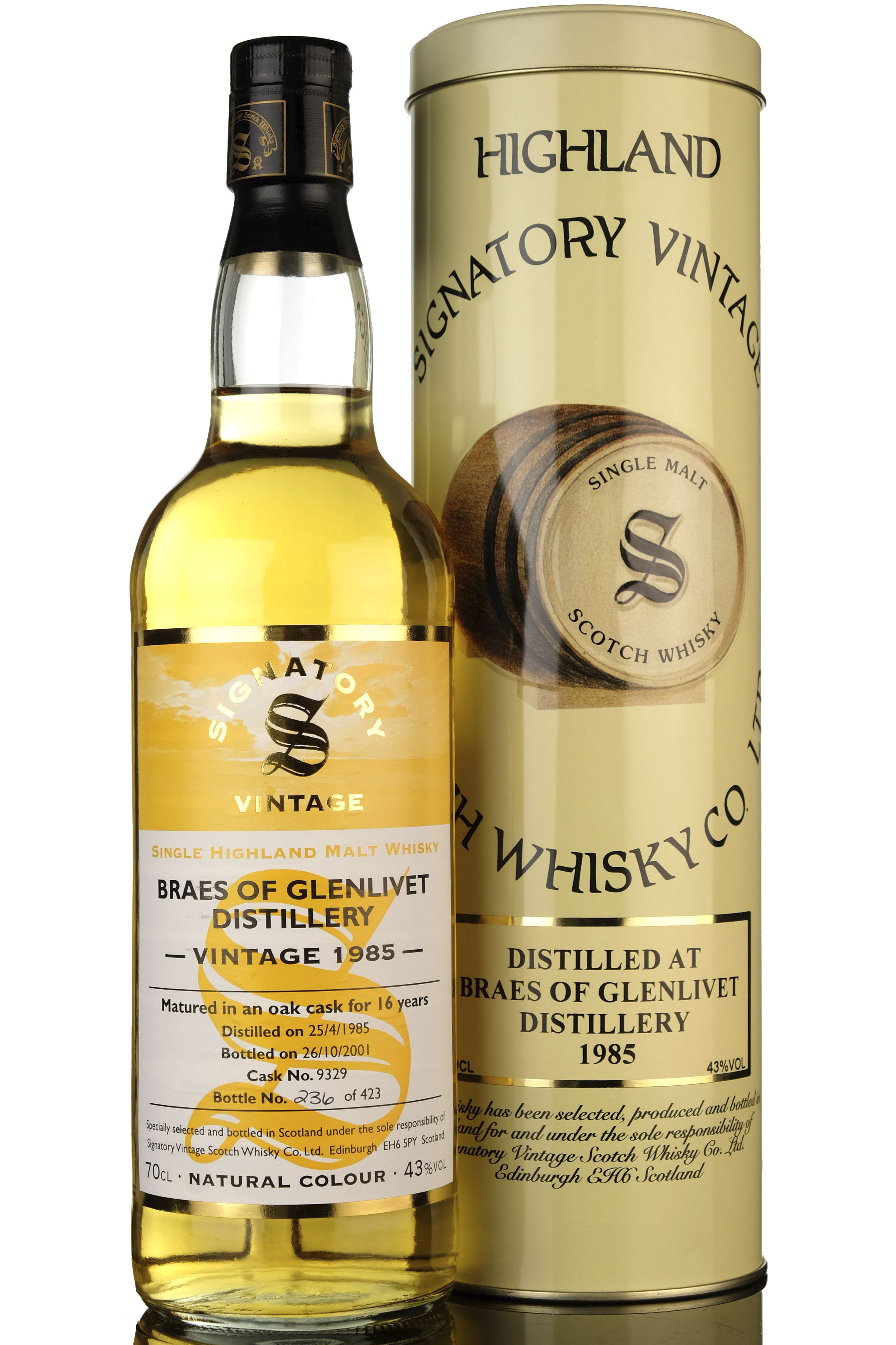 Braes Of Glenlivet 1985-2001 - 16 Year Old - Signatory Vintage