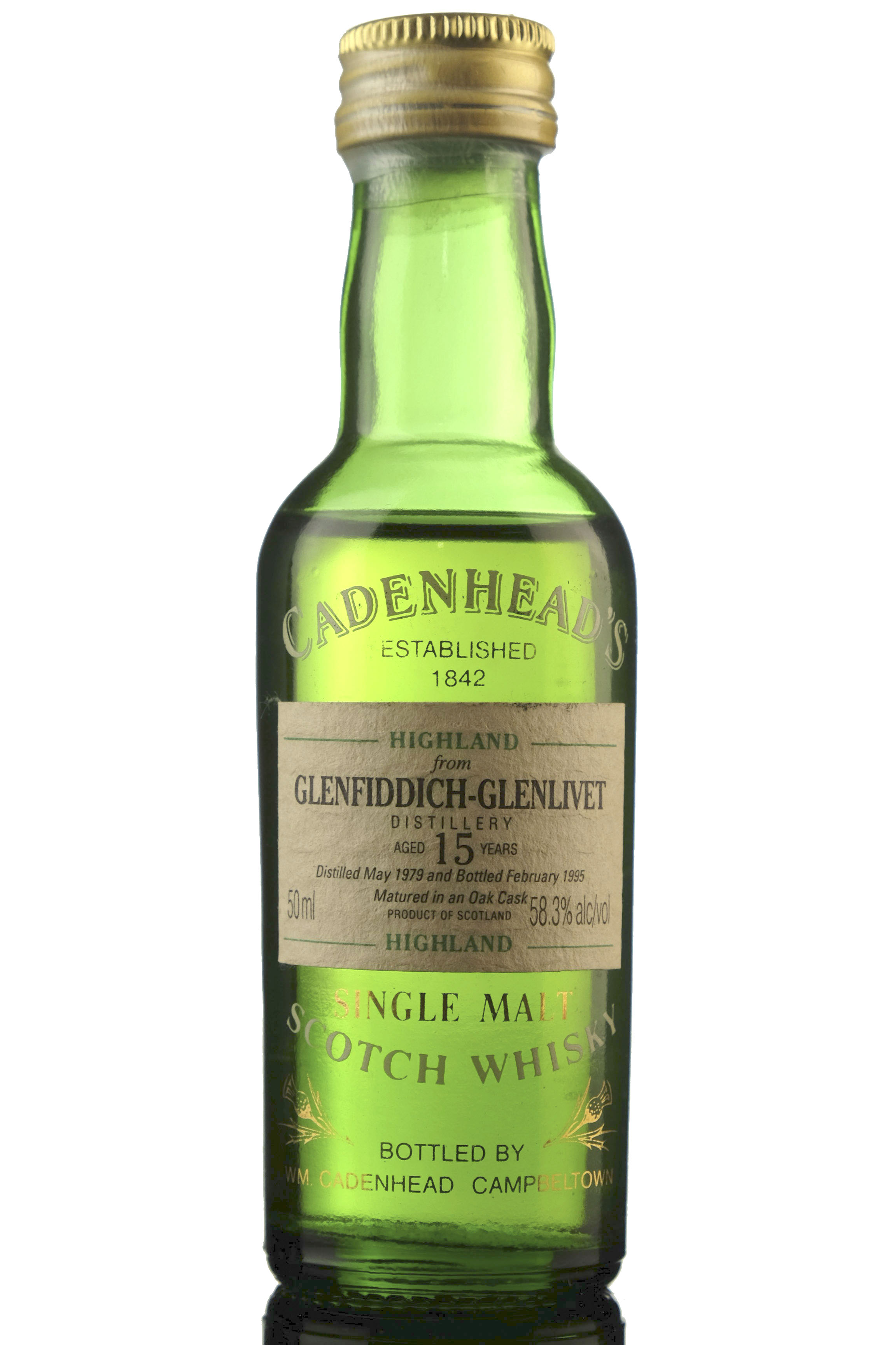 Glenfiddich-Glenlivet 1979-1995 - 15 Year Old - Cadenheads Miniature
