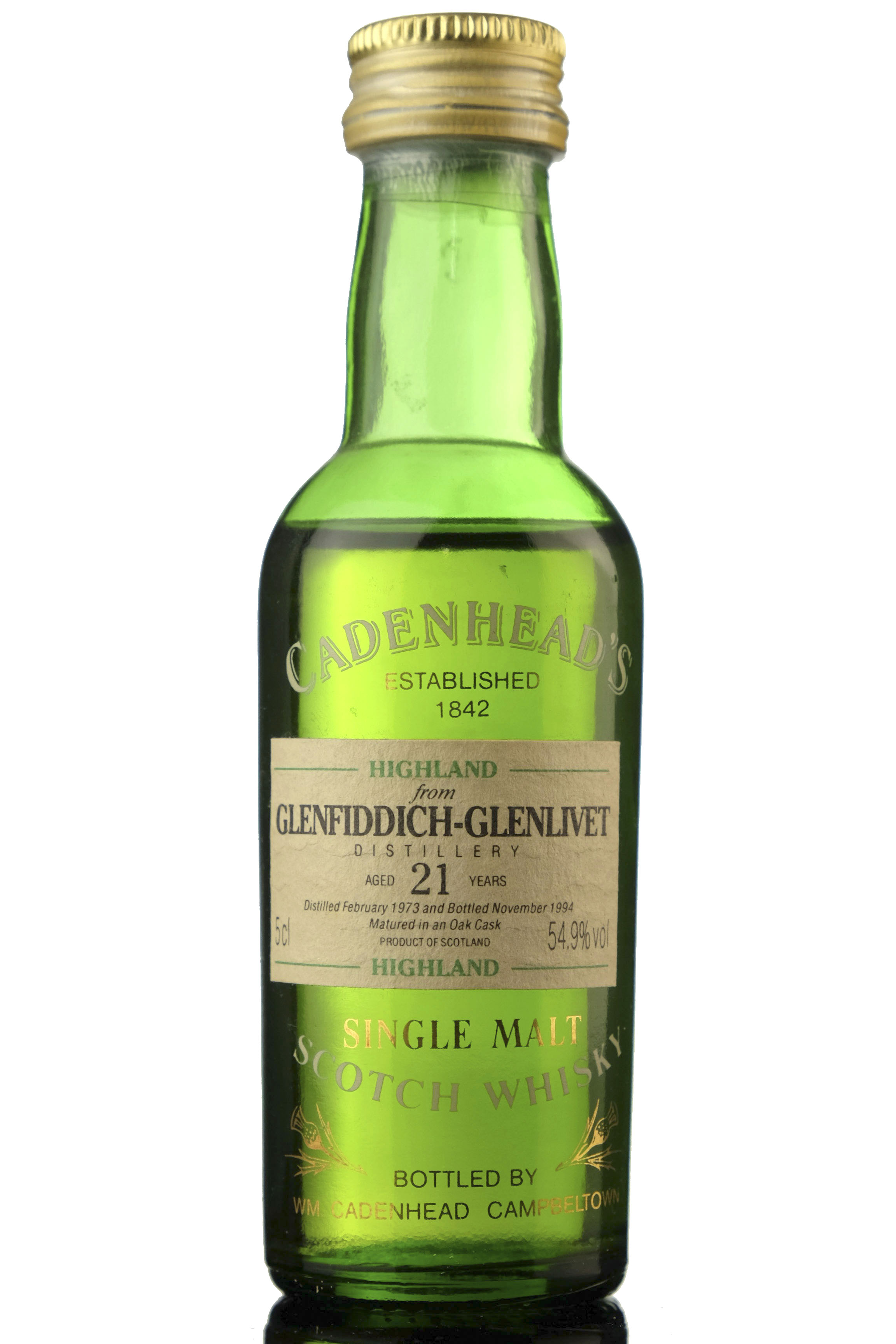 Glenfiddich-Glenlivet 1973-1994 - 21 Year Old - Cadenheads Miniature